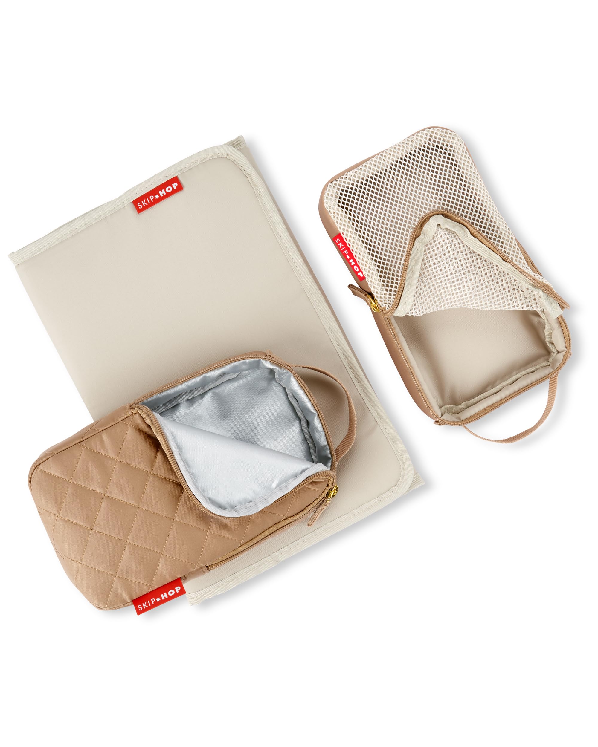Skip Hop Forma Sac à dos à langer – Camel | Sac léger pour bébé avec matelas à langer, porte-biberons isothermes et sangles de poussette | Sac à dos de voyage multi-poches pour mamans et papas