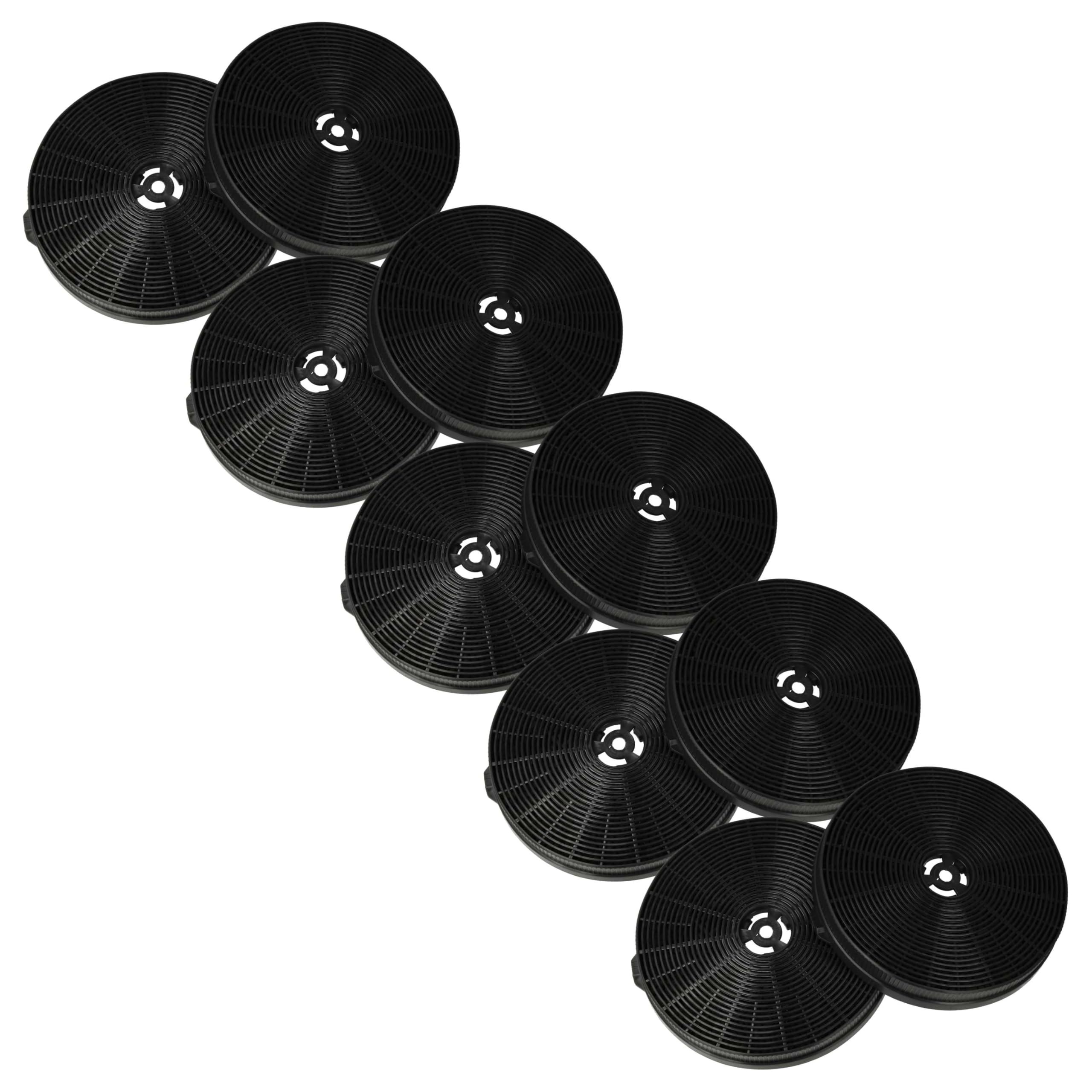 vhbw 10 x filtr z węglem aktywnym kompatybilny z Respekta CH 44090 GAM okap kuchenny - 17,5 cm