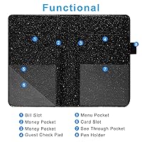 Vista 8 de ACdream - Libretas de servicio para camarera, libreta de anotación de comensales, lindo organizador de piel y cartera para dinero, para presentar