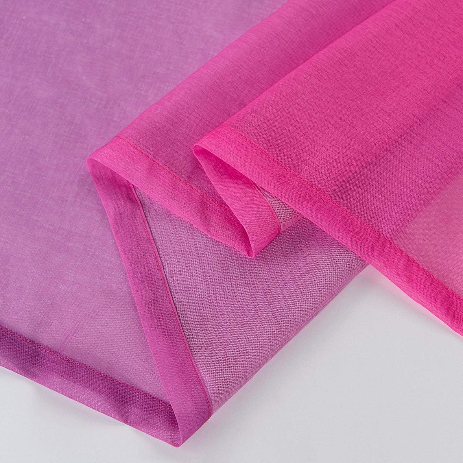 Tende In Voile Trasparenti BOYOUTH Con Rondini E Salice | 2 Pannelli Rosa Rosso (95x170 Cm) Per Camera Da Letto