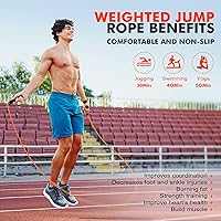 Vista 2 de Cuerda de saltar, cuerda de saltar pesada para hombres y mujeres, cuerdas de saltar pesadas ajustables de 1 libra, adecuada para boxeo, cardio
