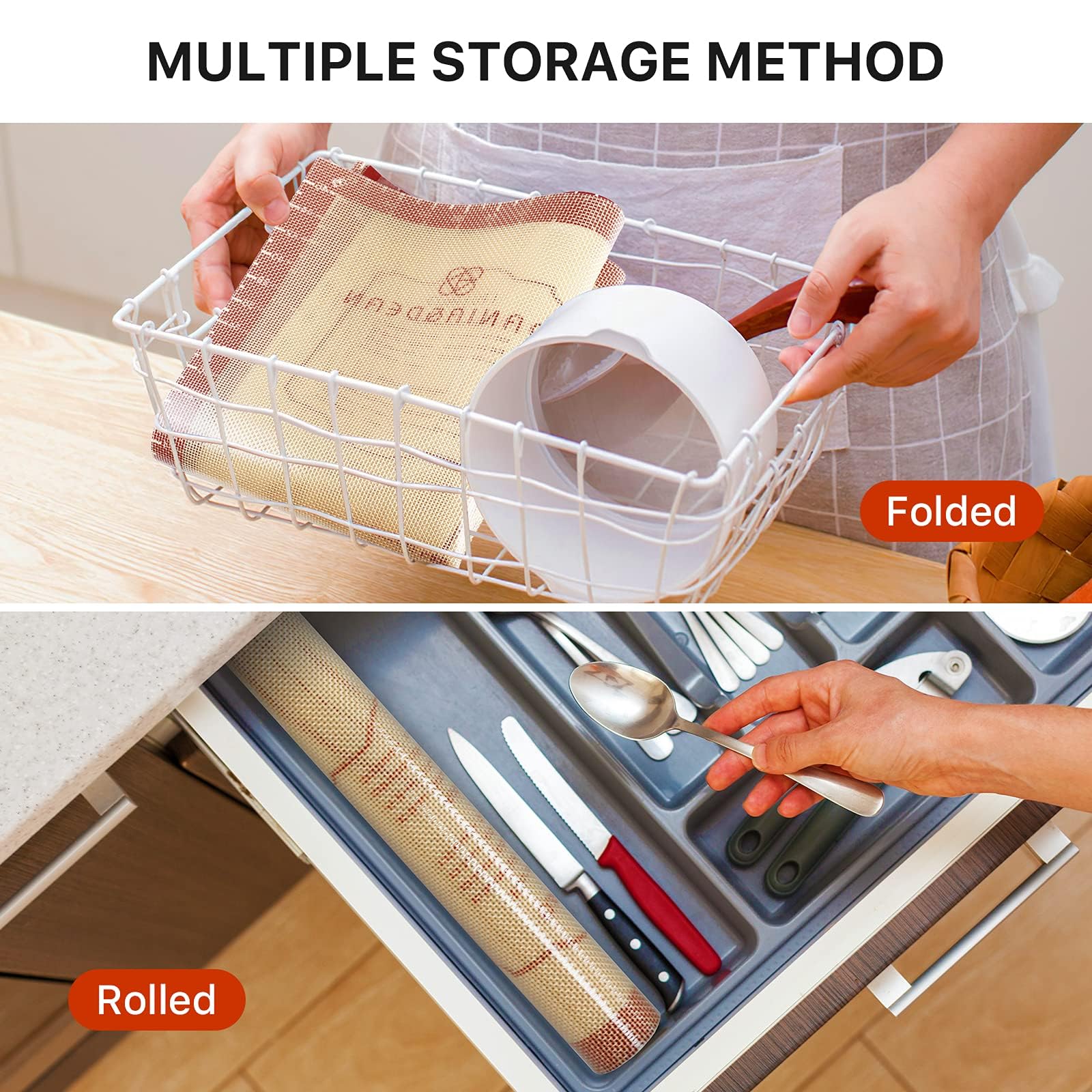 Tapete de silicona para hornear, 28 x 20 pulgadas, extra grueso, grande, antiadherente, con medición, antideslizante, tapete de silicona reutilizable de grado alimenticio para hacer galletas,