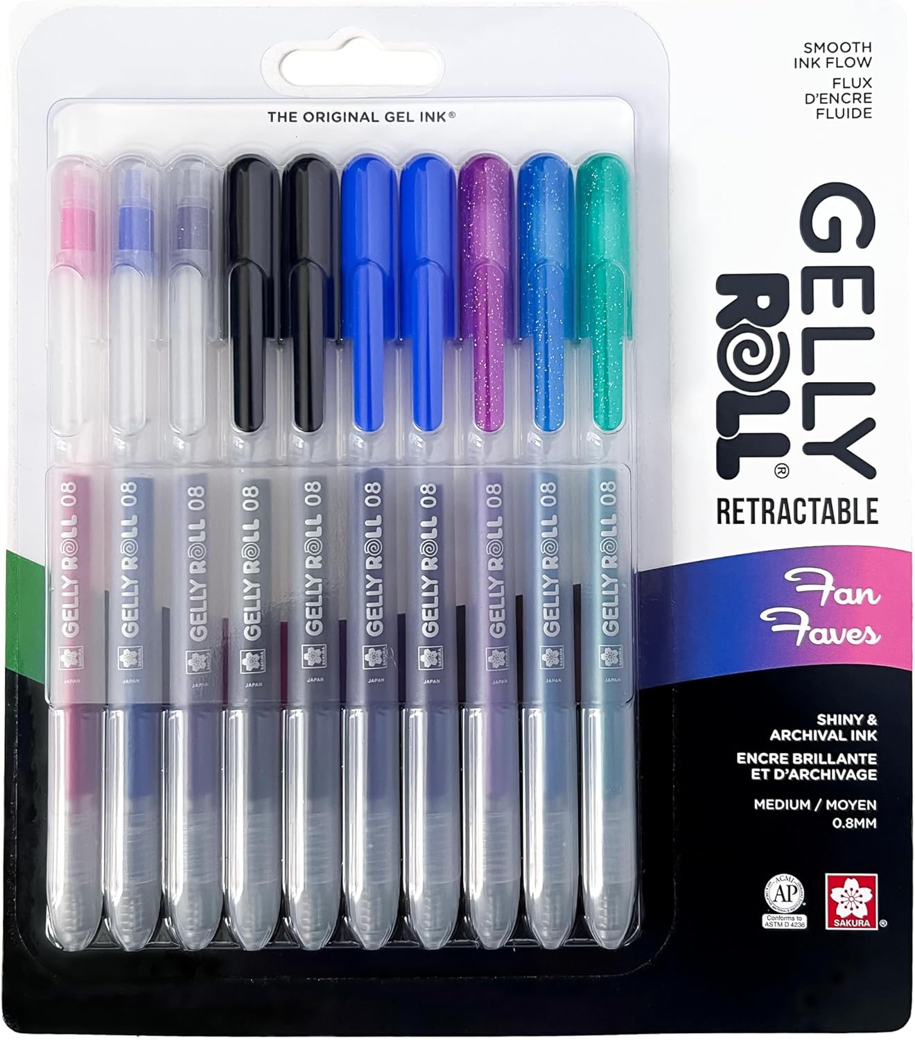 Sakura Gelly Roll Retractable Gel Pens Sparkle Color Set Medium