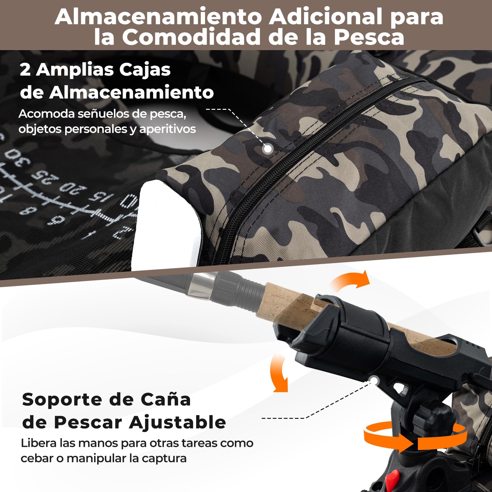 GOPLUS Bote de Pesca Inflable, Barco de Pesca Hinchable con Remo de Aluminio, Aletas, Bomba de Aire, Soporte de Caña de Pescar Ajustable, Bolsillos de Almacenamiento, Portátil