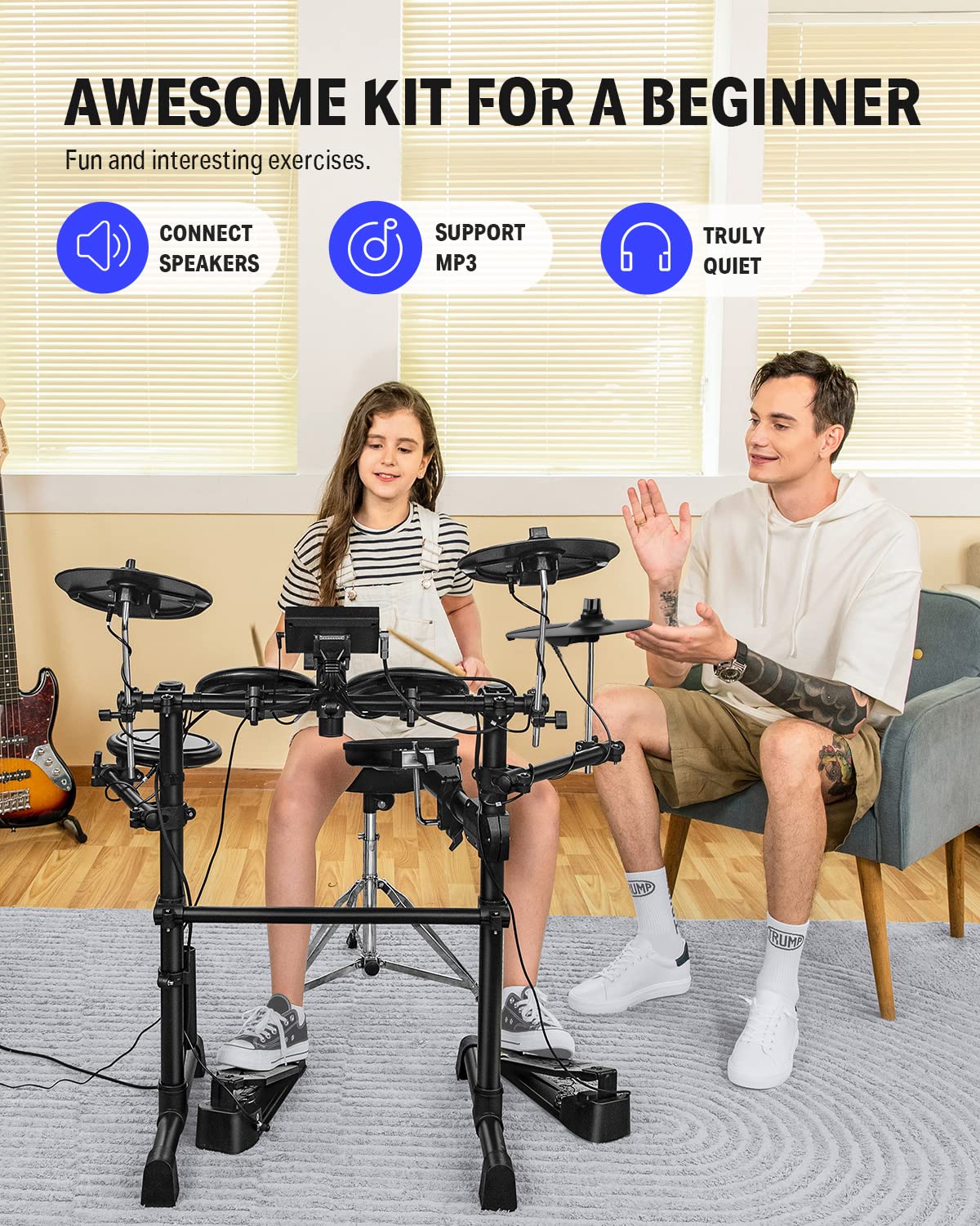 Amazon.co.jp: Donner 電子ドラム セット メッシュ 自宅練習
