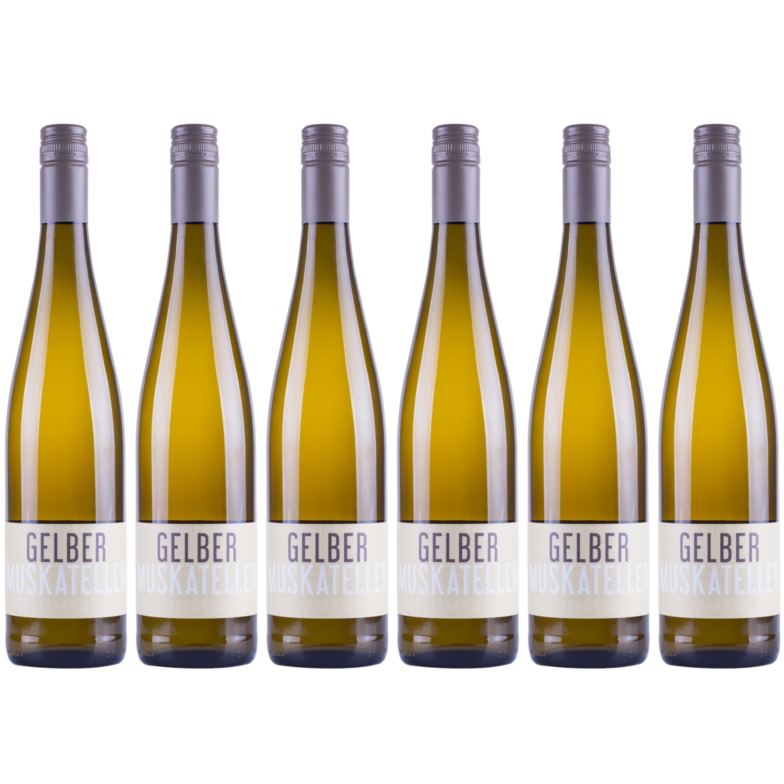 Nehrbaß - “Gelber Muskateller 2024” - Weißwein lieblich 6 x á 0,75 Liter - Vegan - Aus Deutschland (Rheinhessen) - mit Schraubverschluss - Qualitätswein