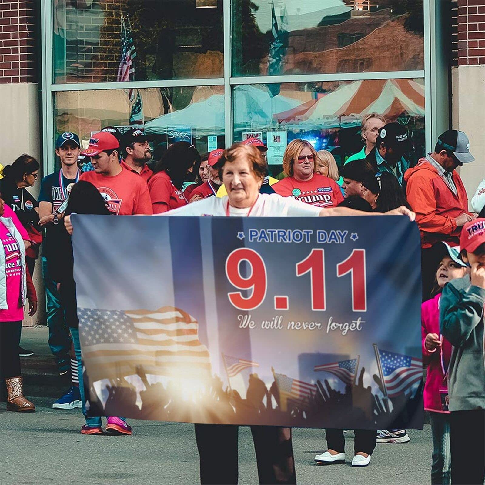 Amazon.co.jp: フラッグバナー 911 愛国的な旗 We Will Never Forget