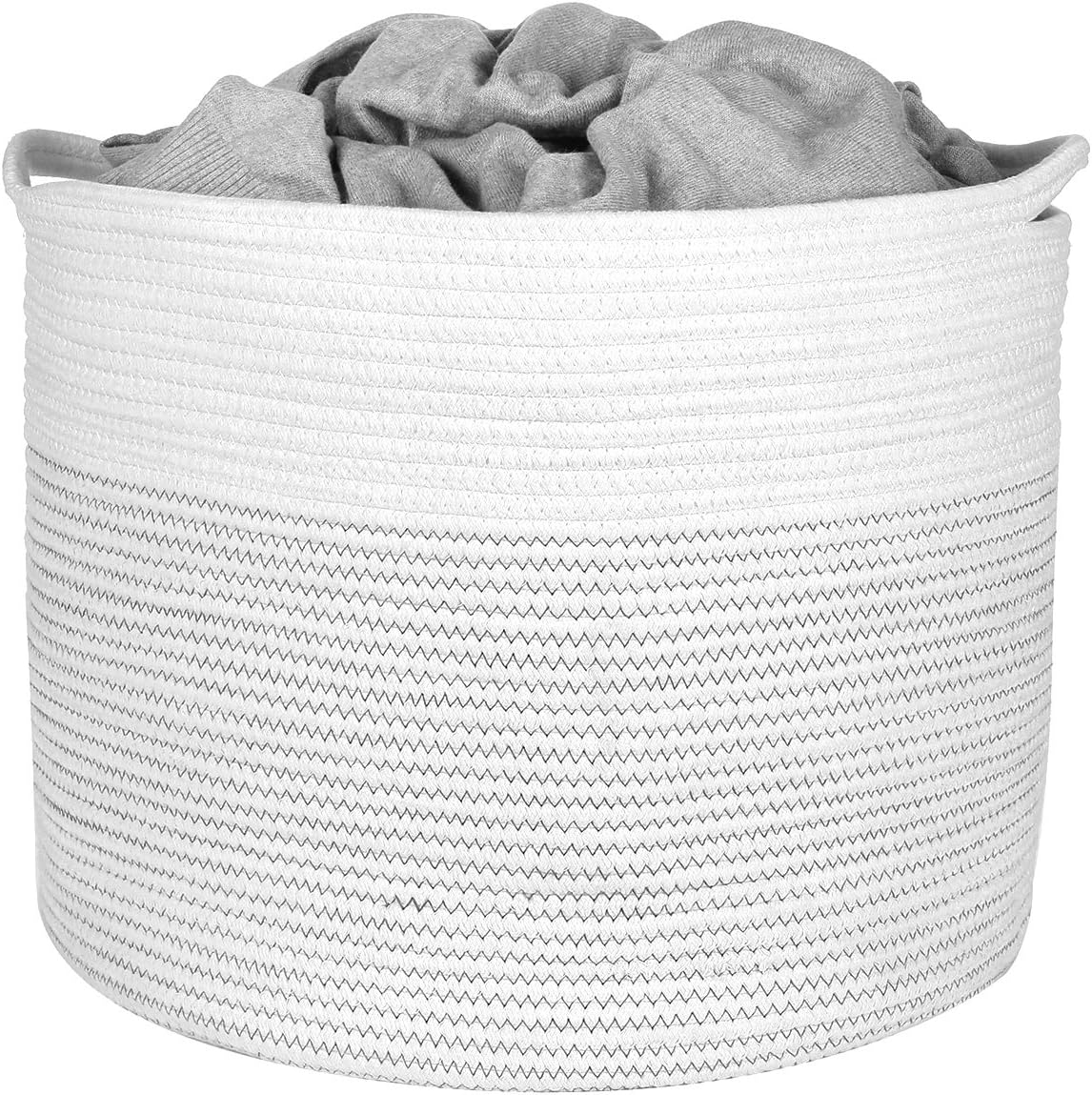 18" x 18" x 15" Extra Large Storage Basket, Cotton Rope Storage Baskets, Woven Laundry Hamper, Baby Toy Storage Bin, for Toys Towel Blanket Basket in Living Room Baby Nursery