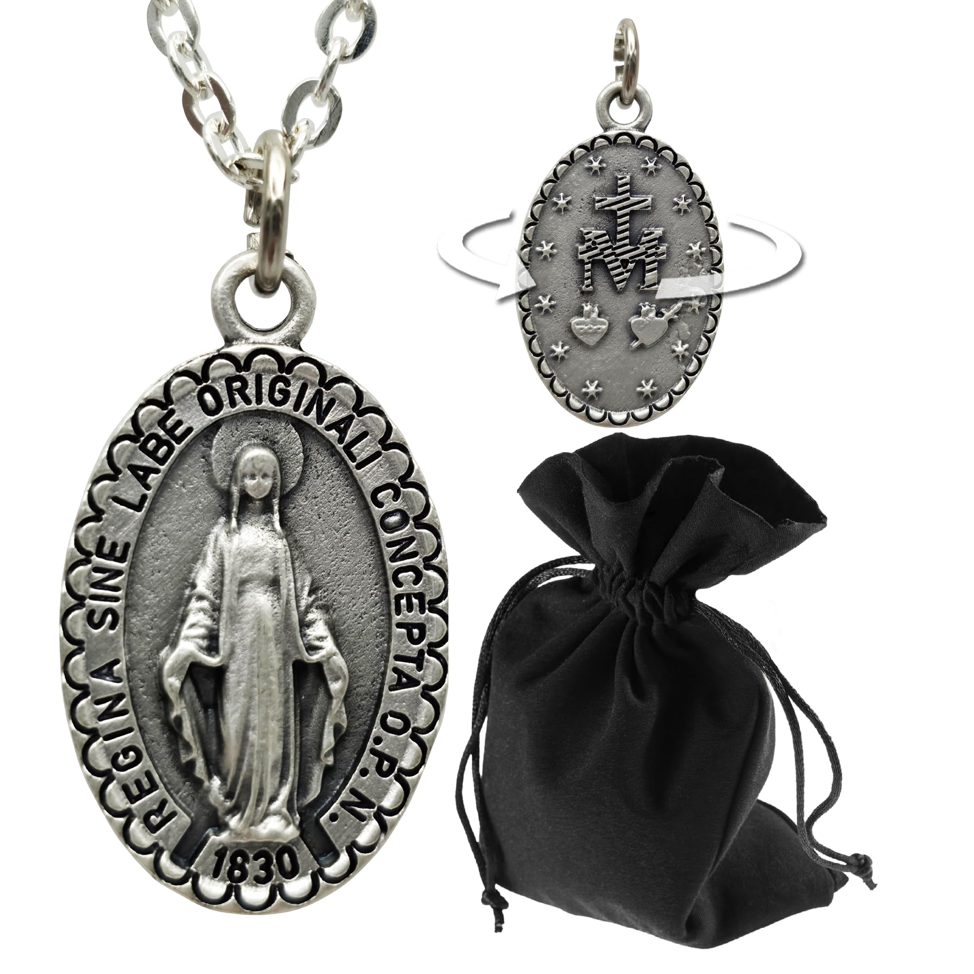 Collana con ciondolo a forma di Vergine Maria con Bambino Stampa di Vetro Gioielli Madonna del Bambino Gesù Cristo Madonna Religiosa Cristiana, (Italiano