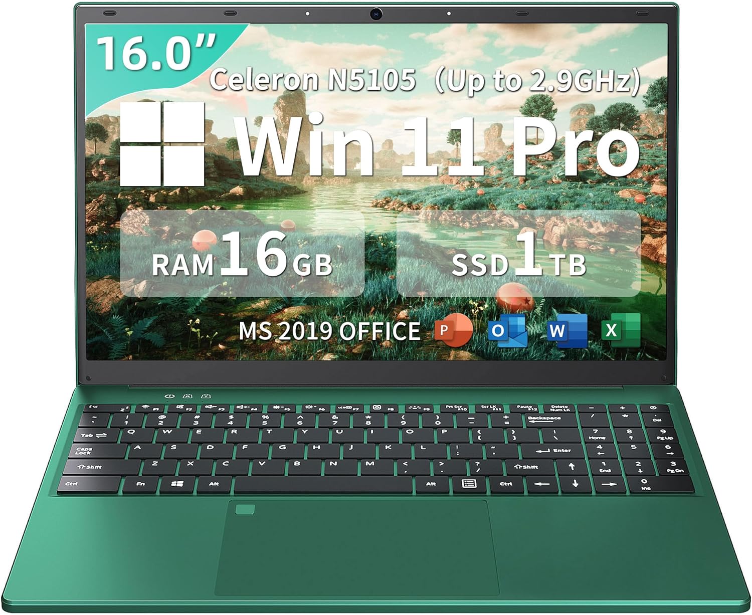 Ordinateur Portable Fsjun 17,3 Pouces FHD - Intel Celeron N5095, 16 Go RAM, SSD 512 Go, Windows 11 Pro - Argent