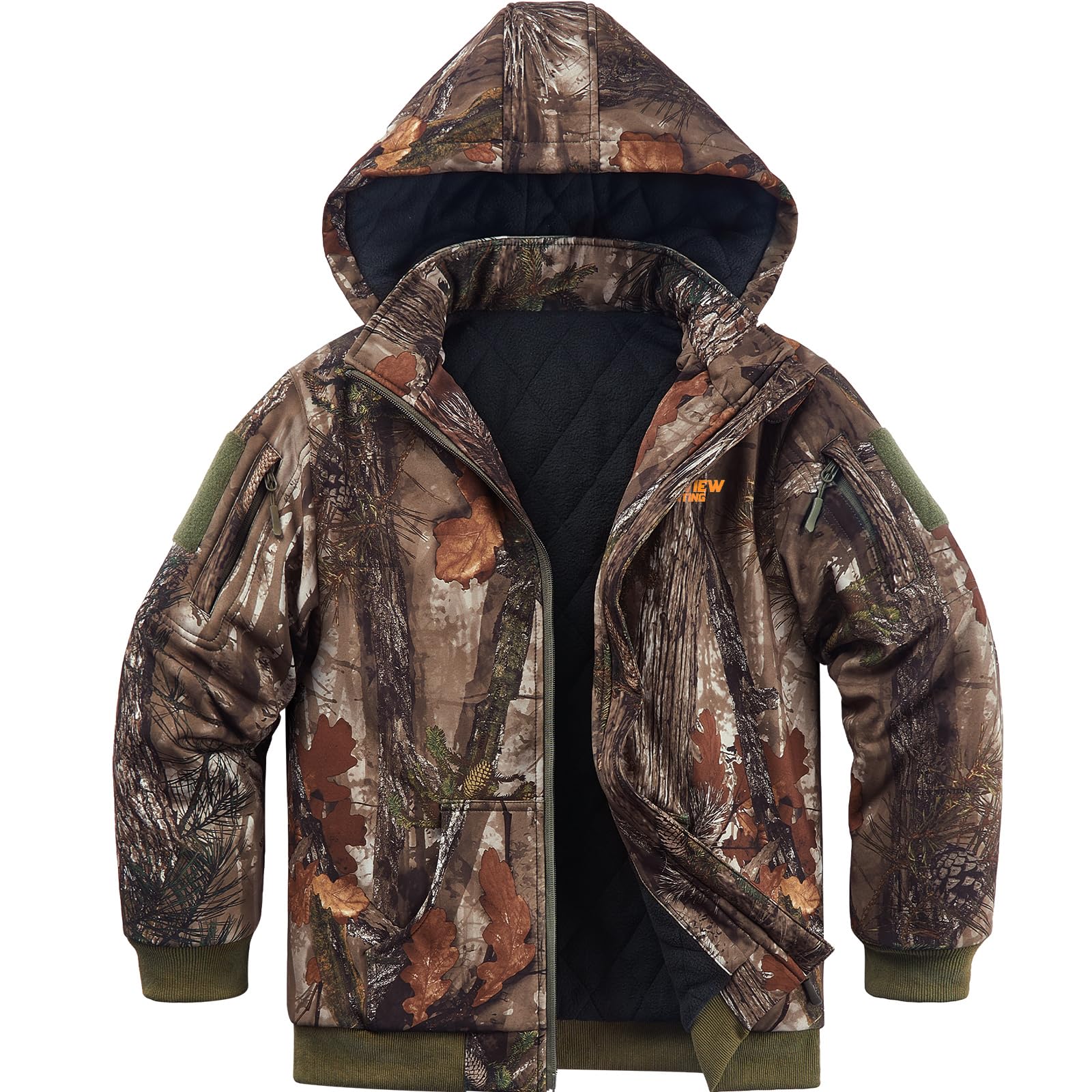 NEW VIEW Kids Camo Hunting Clothes Silent, Youth Hunting Jacket for Cold Winter, Camouflage Hunting Coat for Boys &amp; Girls