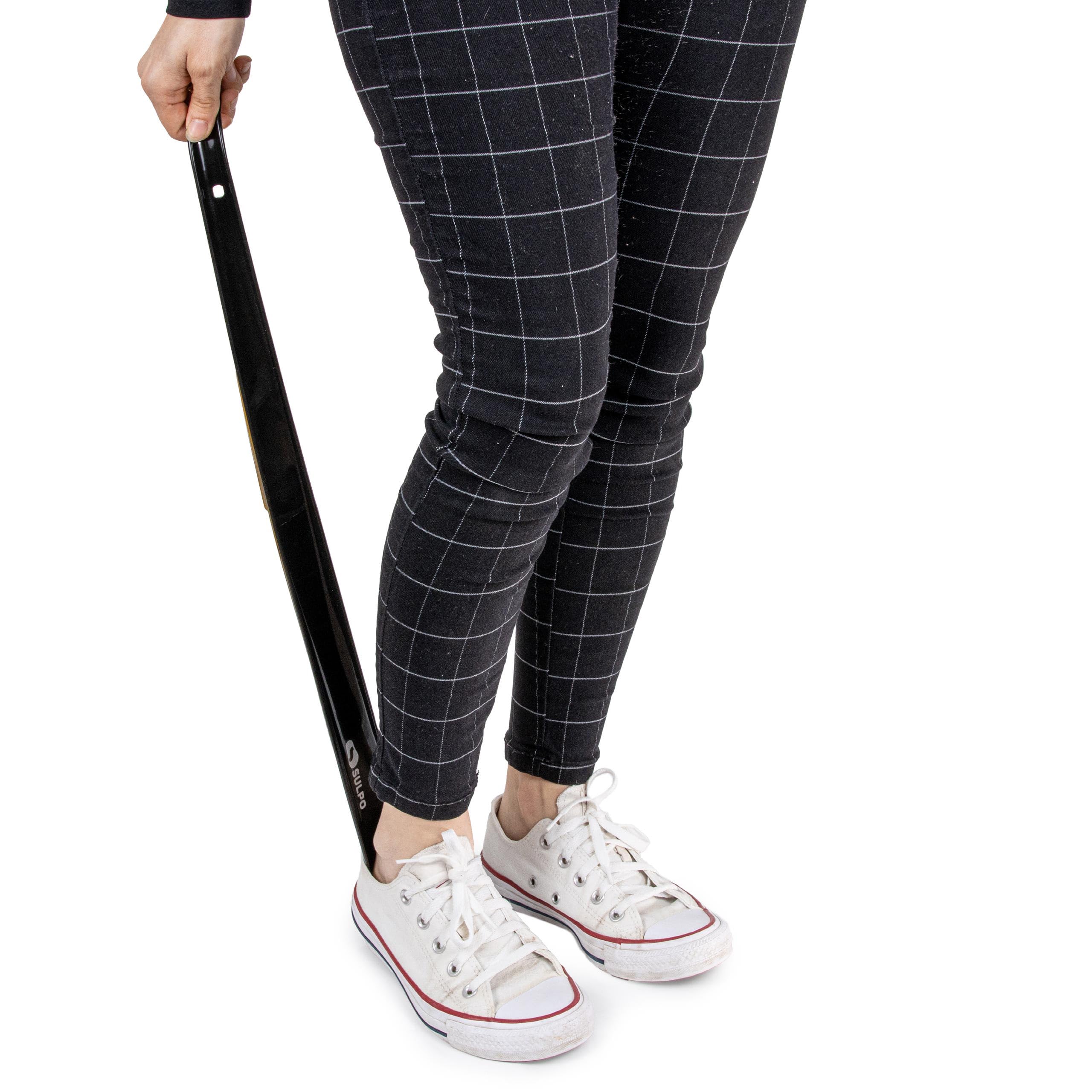 SULPO Calzascarpe lungo in plastica – Calzascarpe lungo con fori per appendere – Robusto Shoe Horn in plastica – Calzascarpe – 58 cm/nero/3 pezzi.