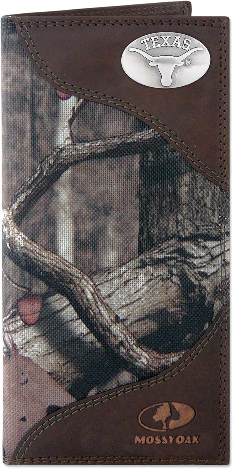 ZEP-PRO NCAA Mens Zep-pro Mossy Oak Nylon and Leather Secretary-style Roper Concho Wallet