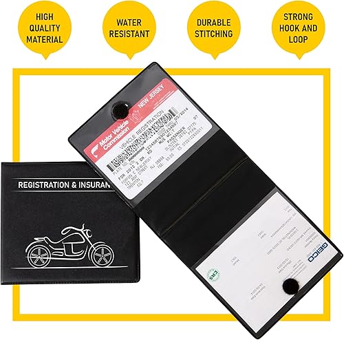 Miniatura 10 de CANOPUS Soporte para registro y seguro de automóvil (pequeño, negro-blanco), Negro -, Compacto