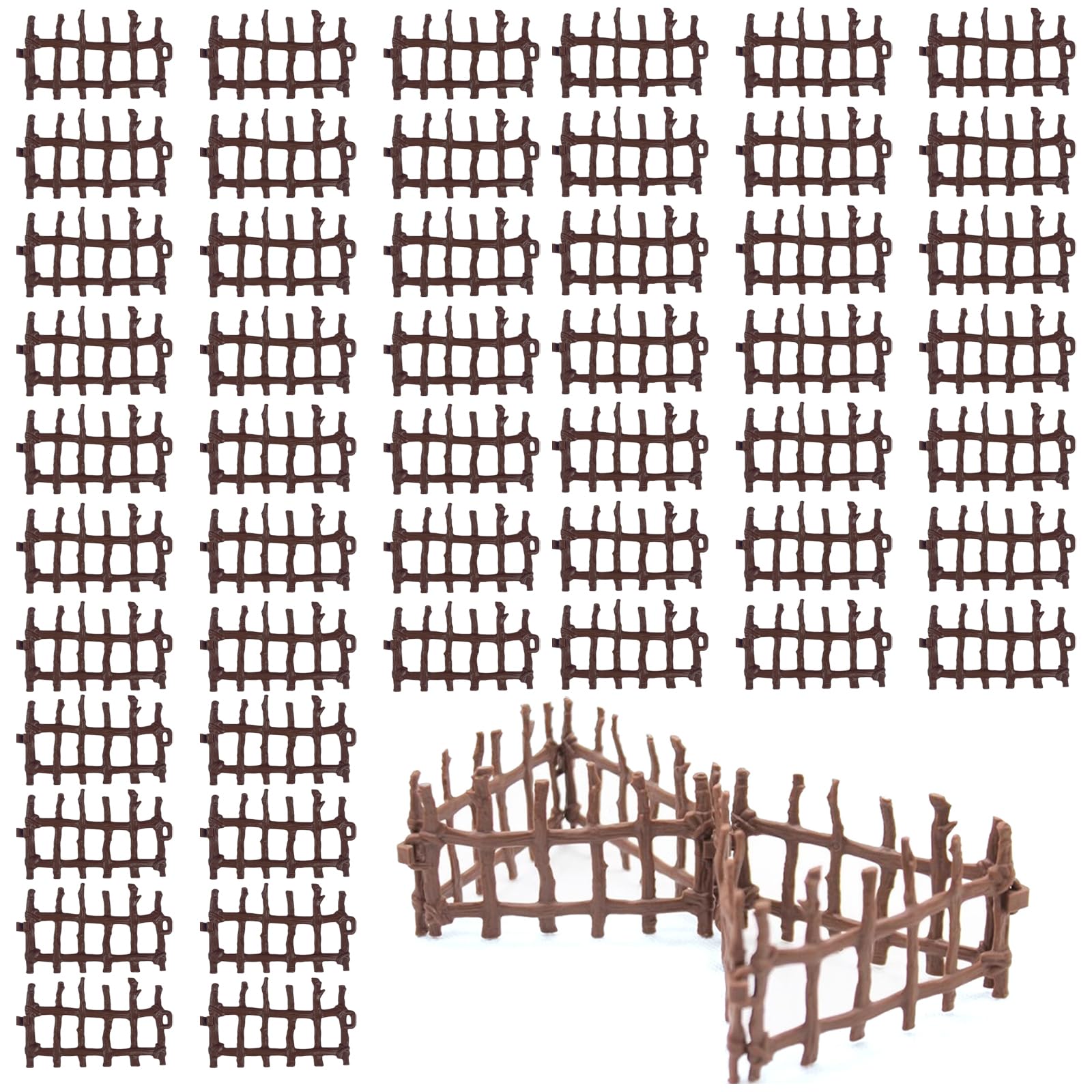 80 sztuk Mini zabawki ogrodzeniowe, zabawki dla zwierząt, akcesoria do ogrodzenia dla koni DIY, dekoracja mikro krajobrazu na prezent dla dziecka, 8,5 x 5 x 0,5 cm