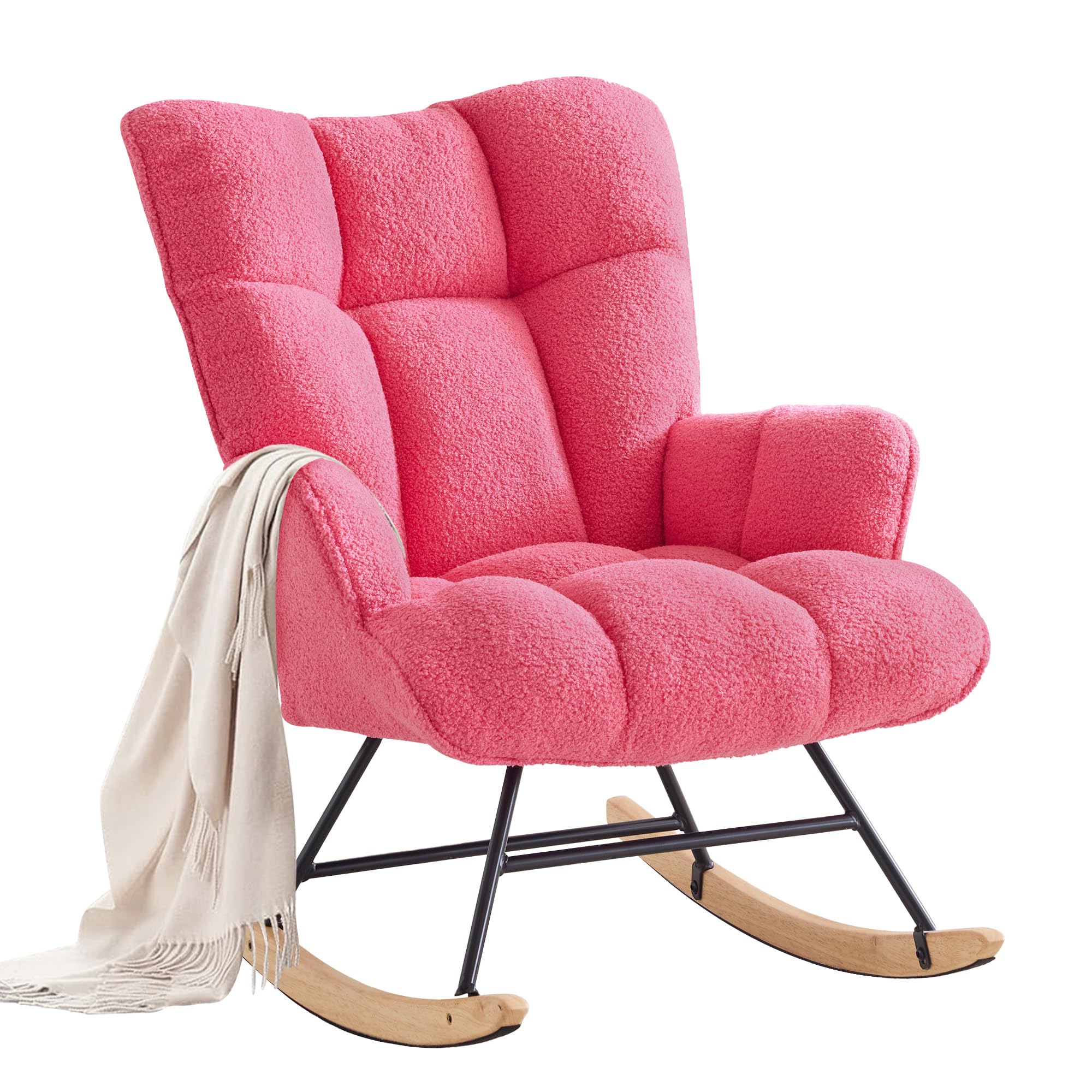 rocking chair nursery glider rocking chais teddy rocking accent chair nursery rocker nursing rocking chairs for living room bedroom hotpink teddy