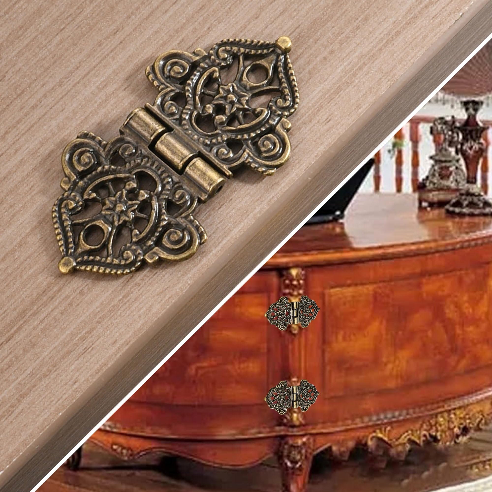 4 Bisagras Antiguas - Bisagra Decorativa - Mini Bisagra Retro - Bisagra Para Puerta - Bisagras