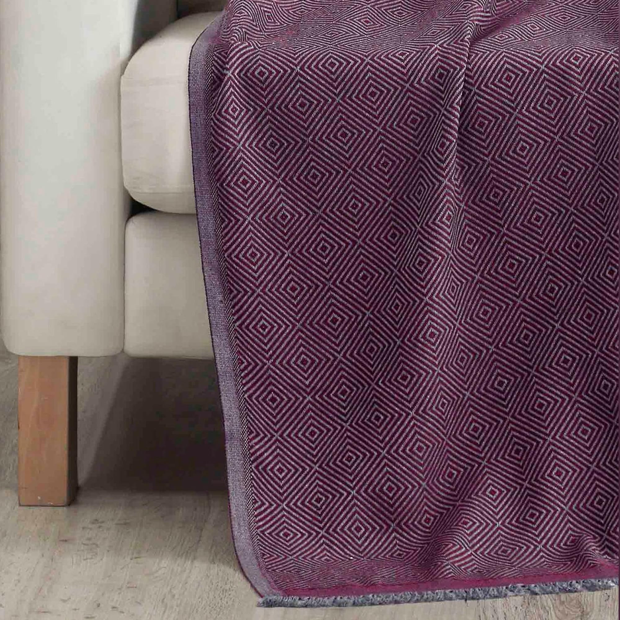 Housse de canapé-plaid 175x230 rouge bordeaux