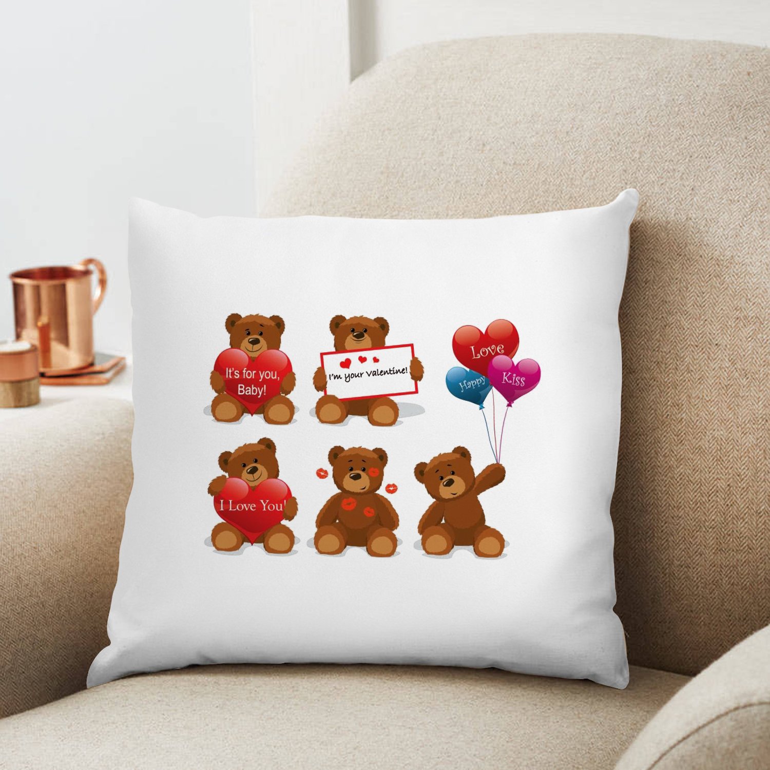 Valentine Love Printed Cushion 12X12 Pillow Cover with Filler- Best Love Gift Idea-image-12