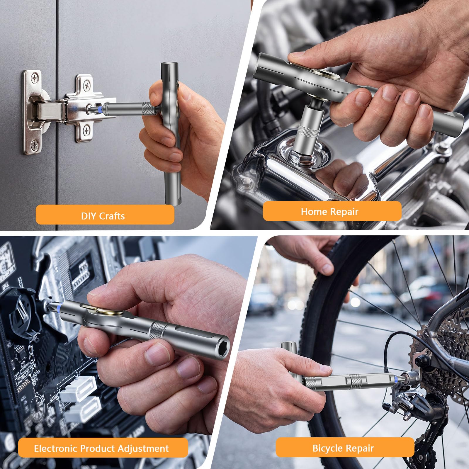 Kingsdun Set di cacciaviti a cricchetto magnetici 25 in 1, punte in acciaio S2 con manico a cricchetto staccabile, design magnetico forte, kit di chiavi a cricchetto compatte per elettronica, mobili