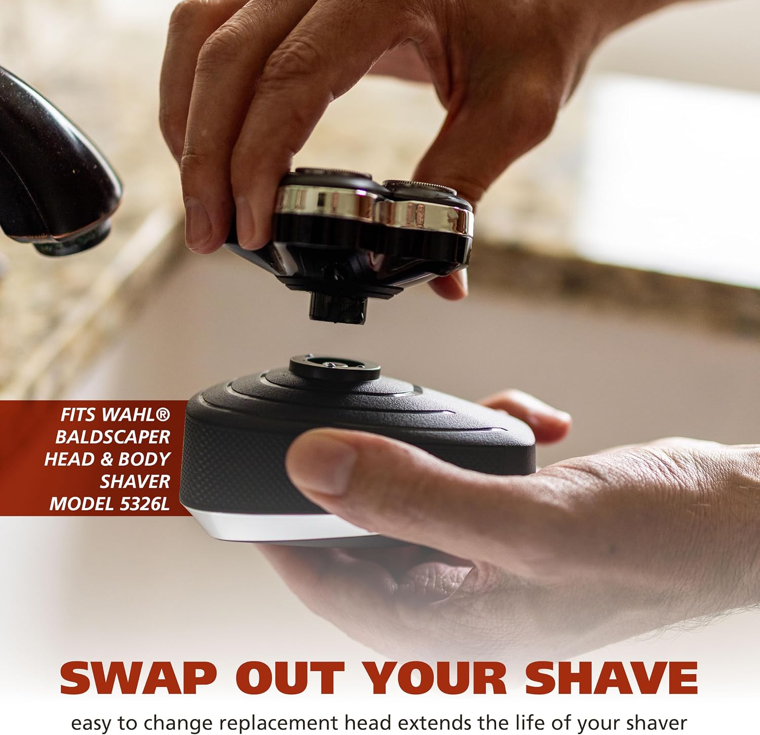 Wahl Baldscaper Replacement Shaving Head for Model 5326L, Wet/Dry | Genuine Replacement Shaving Head for the Wahl Baldscaper Head Shaver, Close Smooth Shave, Easy Change – Model 3031015