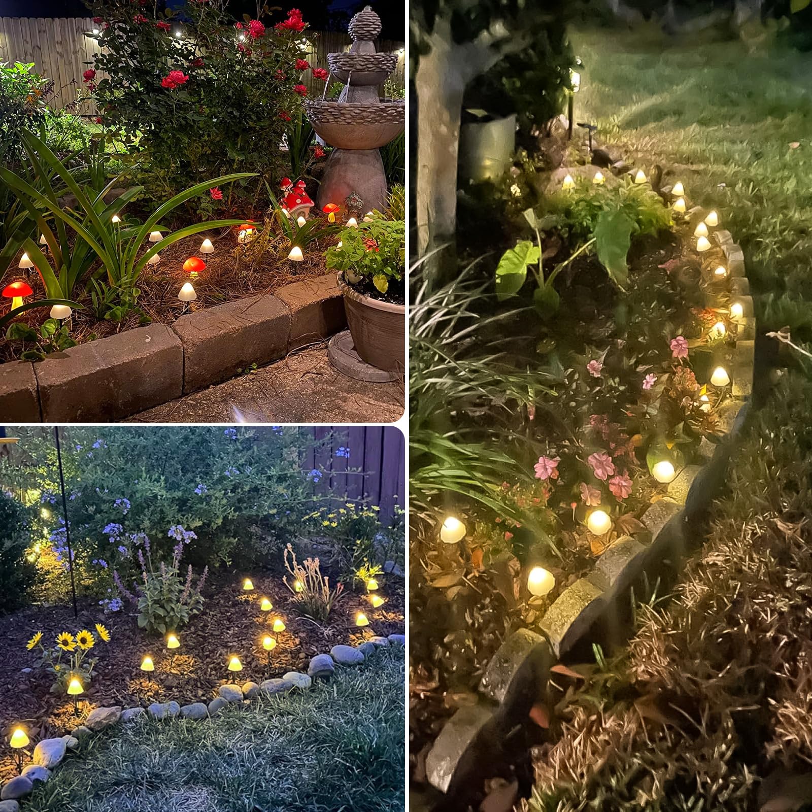 OZS Solar-Gartenleuchten mit 32 LEDs, 15 m, für den Außenbereich, Warmweiß, 2 Stück | Solar Lichterkette Wasserdicht mit 8 Beleuchtungsmodi, Garten Dekor für Außen, Wegelicht für Hofdekoration