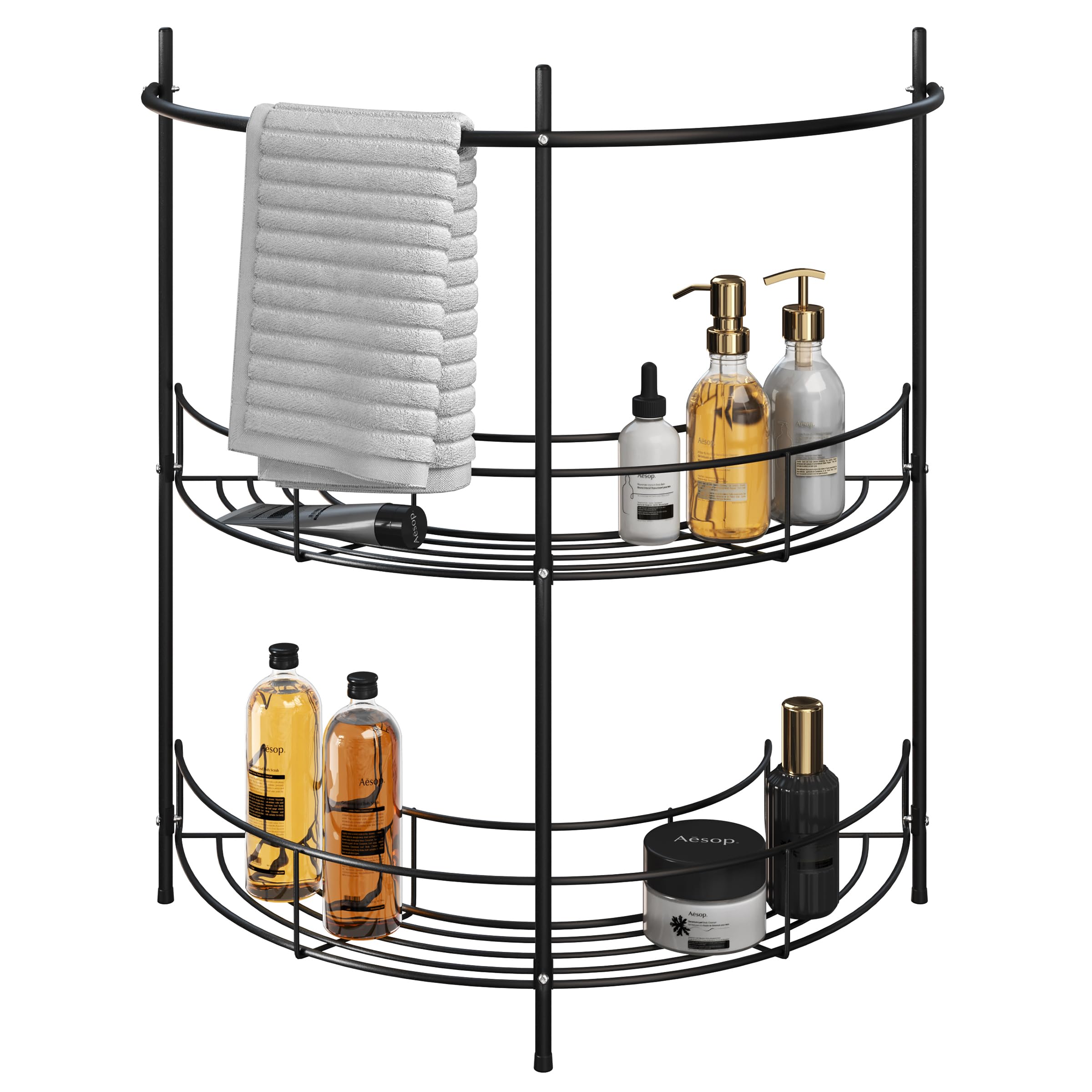 Lavish Home Pedestal Sink Organizer- Extension Matte Black