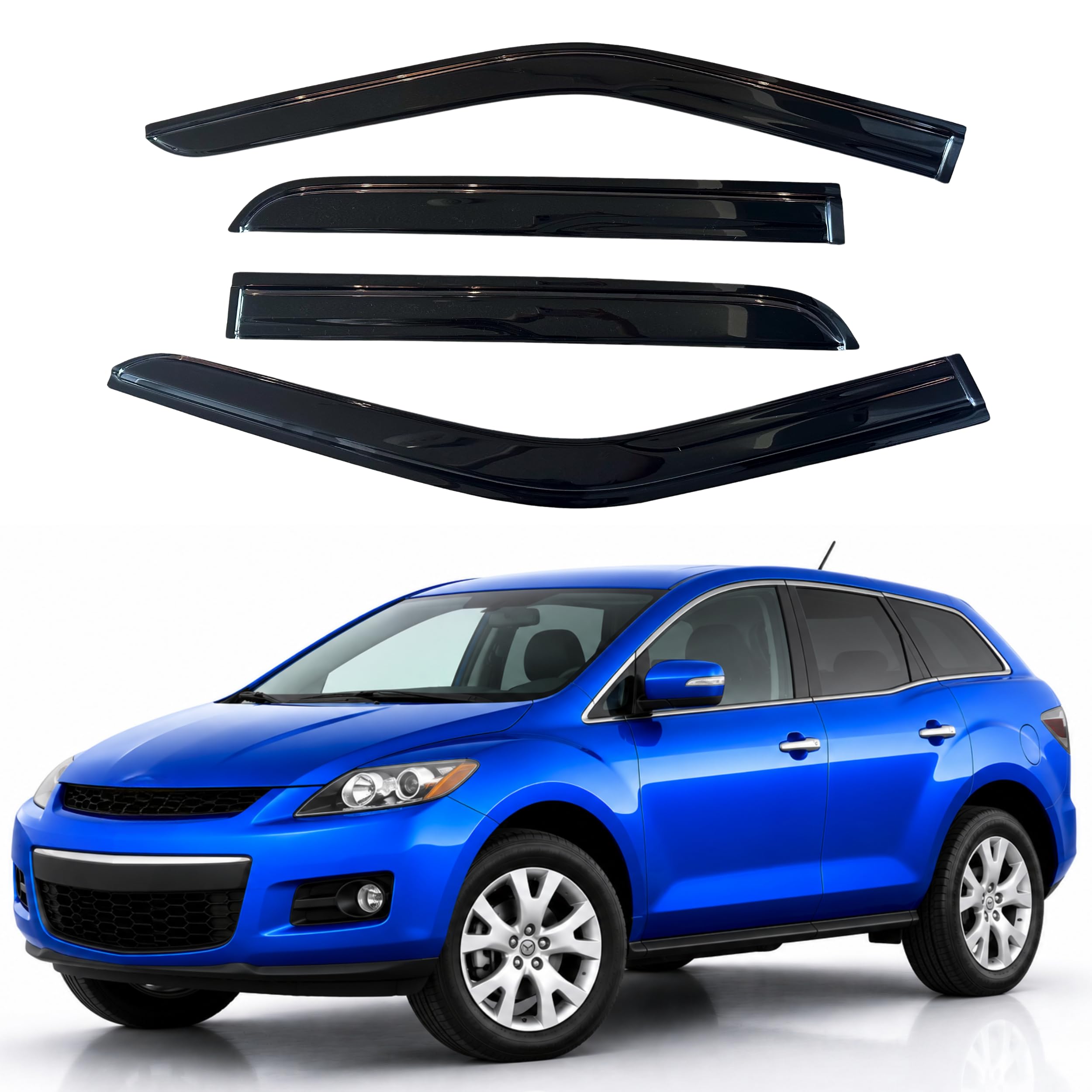 IG Window Visors Fit for 2008-2011 Mazda CX-7, Out-Channel Rain Guards Vent Wind Deflectors 4PC, Car Accessories for 08-11 Mazda CX7