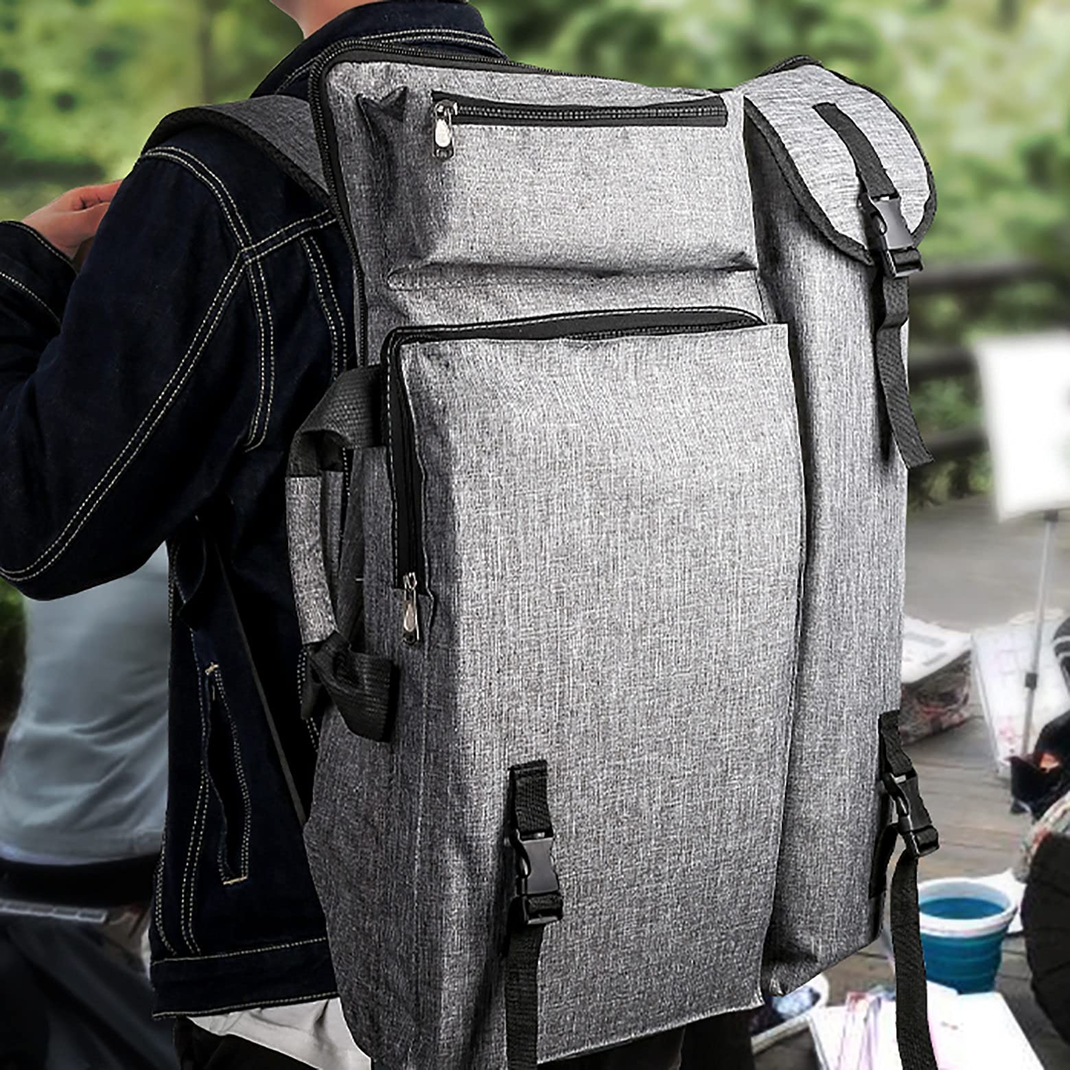 Wytrzymały I Trwały Zestaw Malarski Dla Artystów, 48 Elementów, Lekki, Składany Aluminiowy Sztaluga Do Rysowania Na Płótnie, Regulowany Na Wysokość Sztaluga Studyjna Do Malowania, Szkicowania I Ekspo
