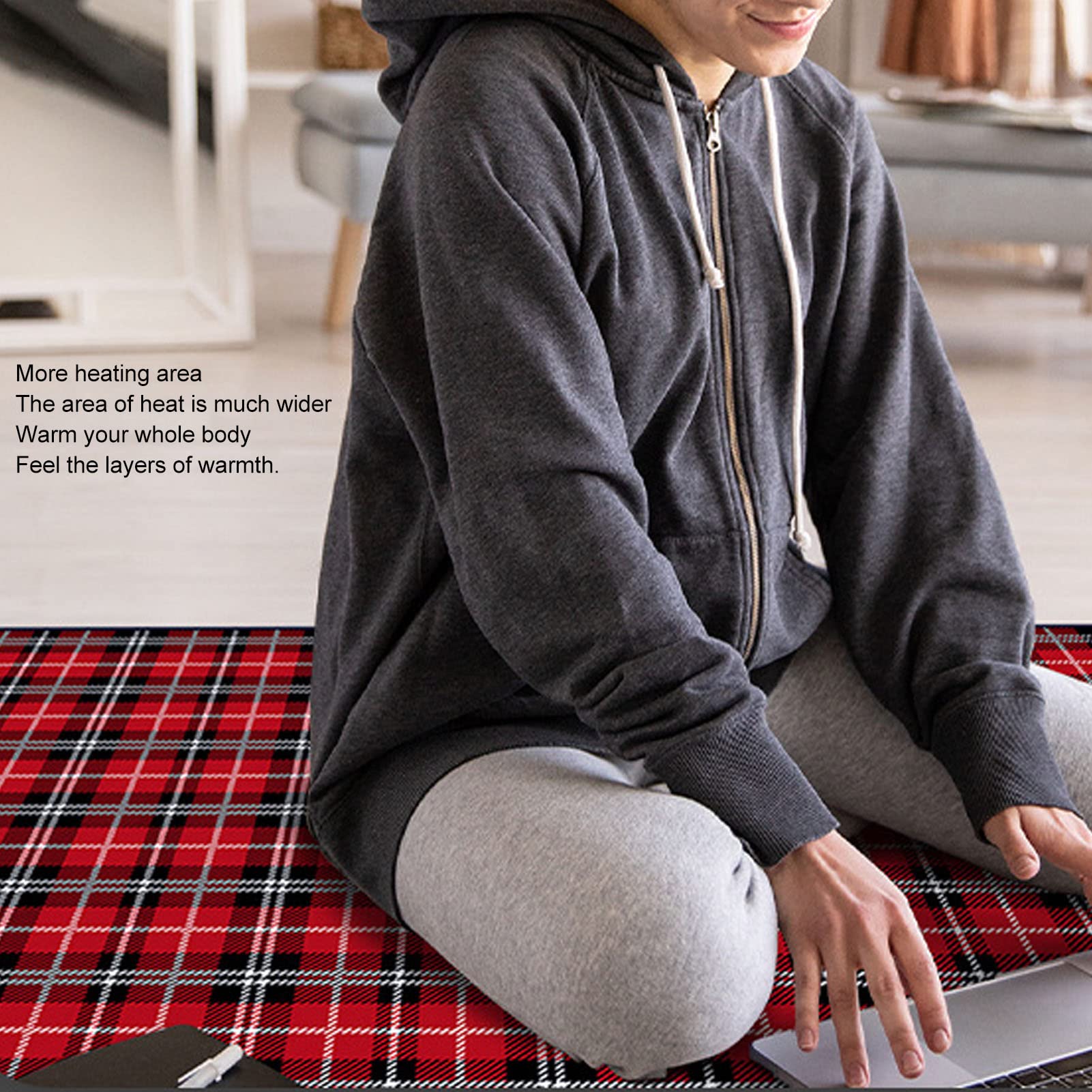 Alomejor Coperta Elettrica USB Riscaldamento Veloce, Plaid Termico,