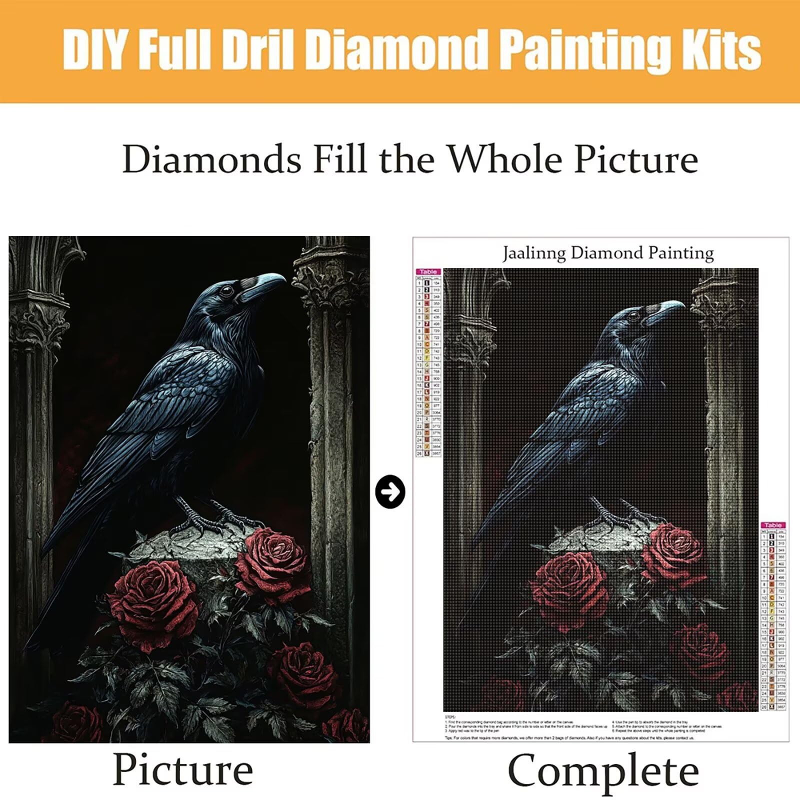 Diamond Painting Kit Completo, Diamond Painting Uccello, 5D Quadrato Pittura Diamante Kit Manualidades Adultos DIY Diamantini Crystal Art Disegni Ricamo Punto Croce Artigianale, 60x90cm Rosa j0-915