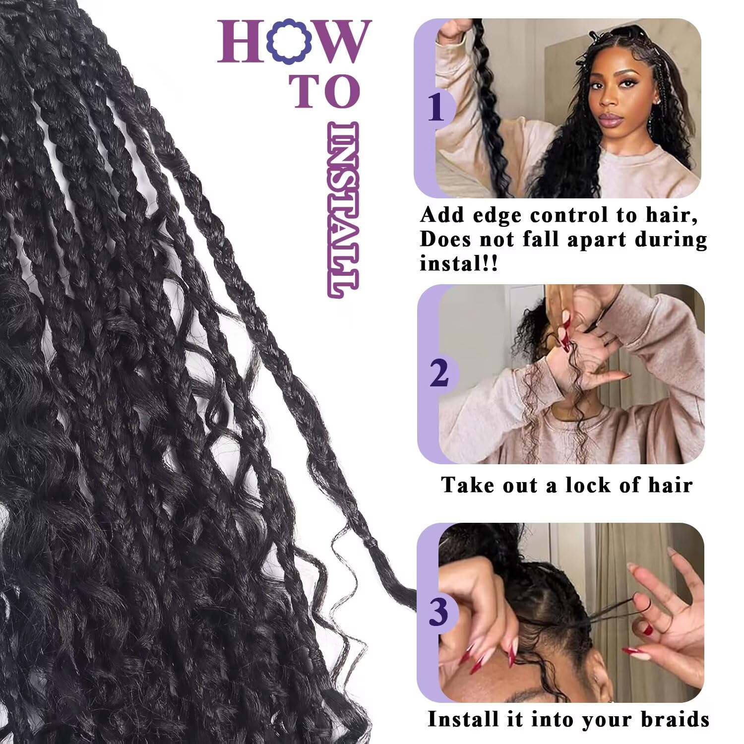 Cabello humano trenzado para trenzas bohemias, 4.23 onzas, cabello humano ondulado a granel para trenzar, sin nudos, 12A, 100% sin procesar, extensiones de cabello virgen brasileño bohemio a 5