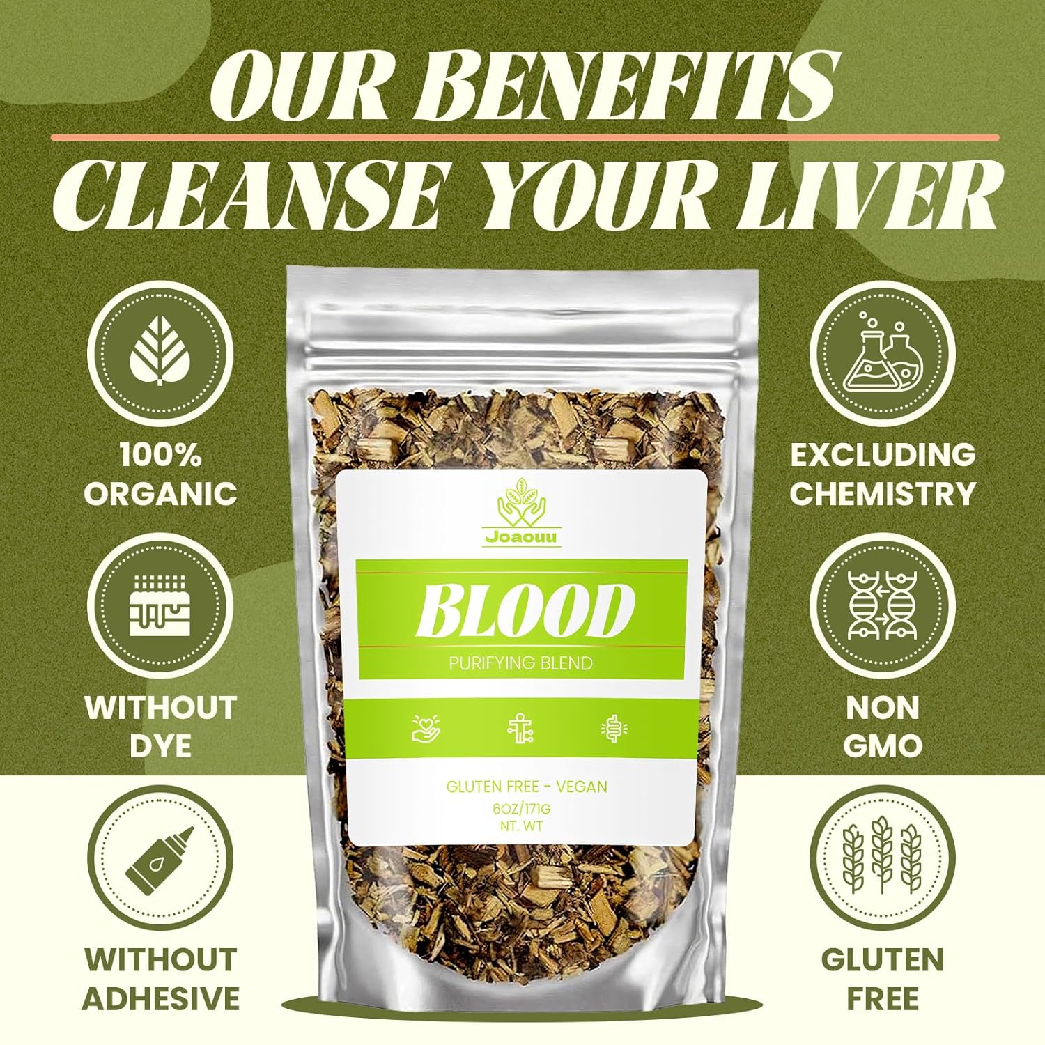 2Bag Blood Purifying Blend Tea, All Natural Ingredients for Men Women