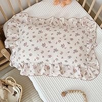 Vista 14 de BuLuTu Funda de almohada de muselina de algodón para niños pequeños, diseño de brotes, funda de almohada Shabby Chic con borde de volantes, funda