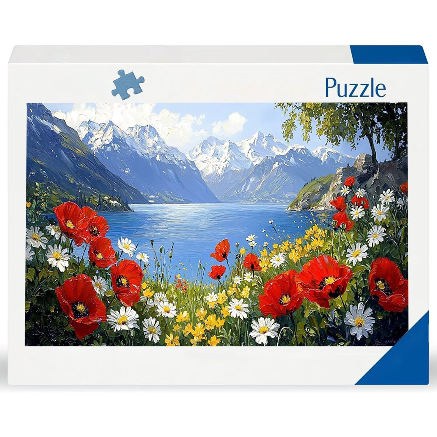 Puzzle dla dorosłych 1692 sztuk, puzzle krajobrazu jeziora, trudne, wymagające, puzzle idealnie pasują, napis na plecach, bez pudru, prezent dla seniorów (179x31cm) v377