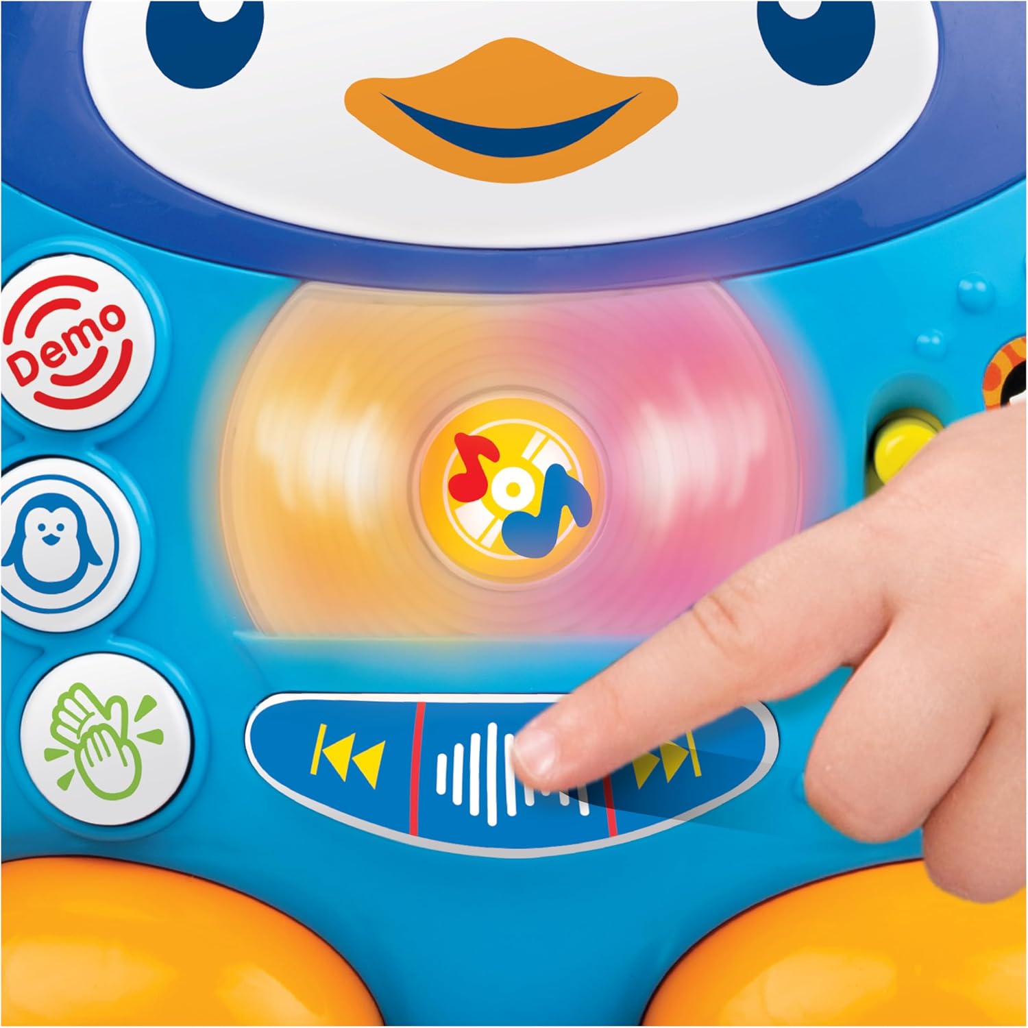 Winfun Penguin Music Player with Microphone for Toddlers 18 Months+ | Sing-Along Toy with Lights, Echo Effect, Animal Sounds, Applause Button | Portable Musical Toy for Kids | Batteries Included