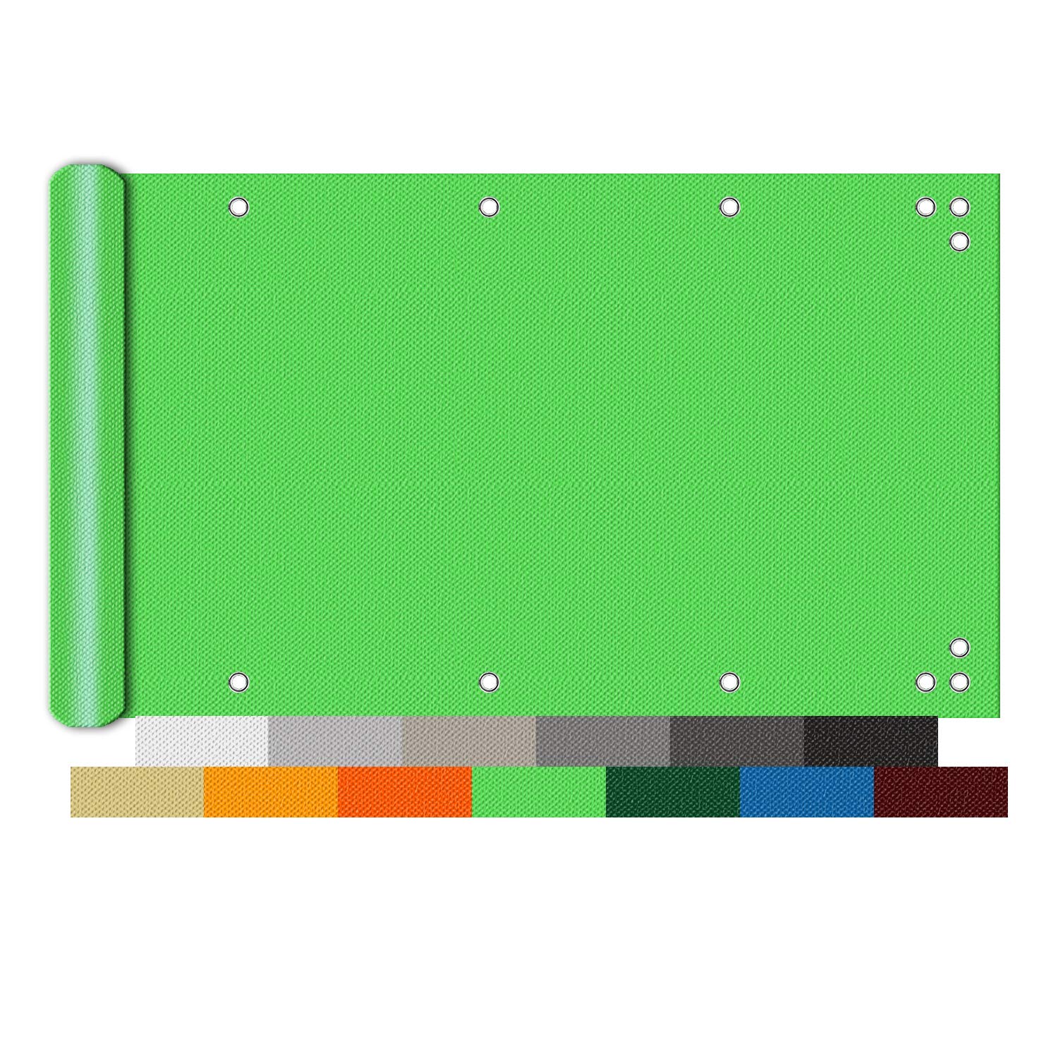 Frangivista Balcone 90x400cm, Copri Ringhiera Balcone, Una varietà di Colori e Dimensioni Paravento da Balcone per Giardino, Balcone - Verde Chiaro