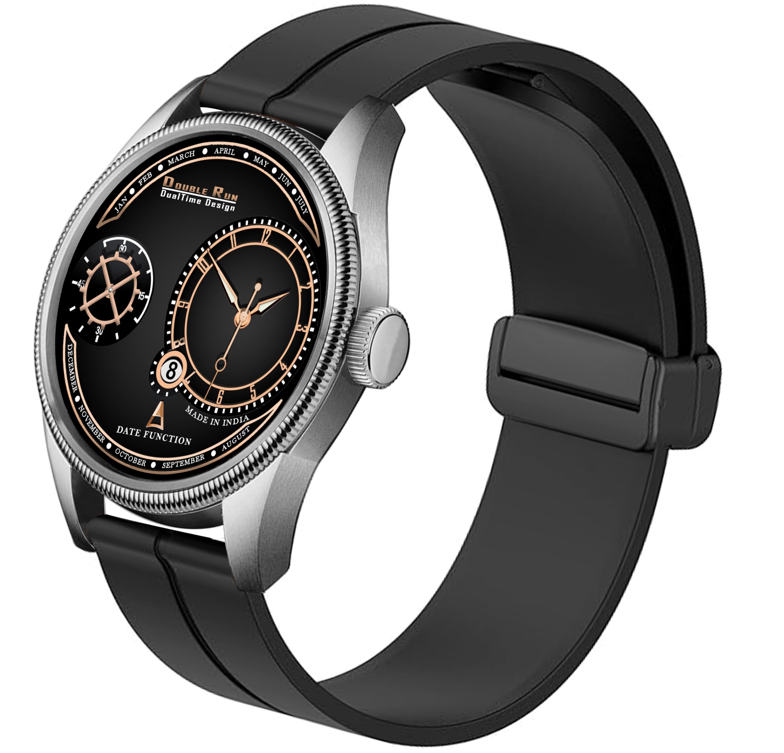 DOUBLERUN Chonograph Date Function Analoge Silicone Magnetic Belt Watch for Men, Series S-170-44 (B0DBCYJDXG) Amazon Price History, Amazon Price Tracker