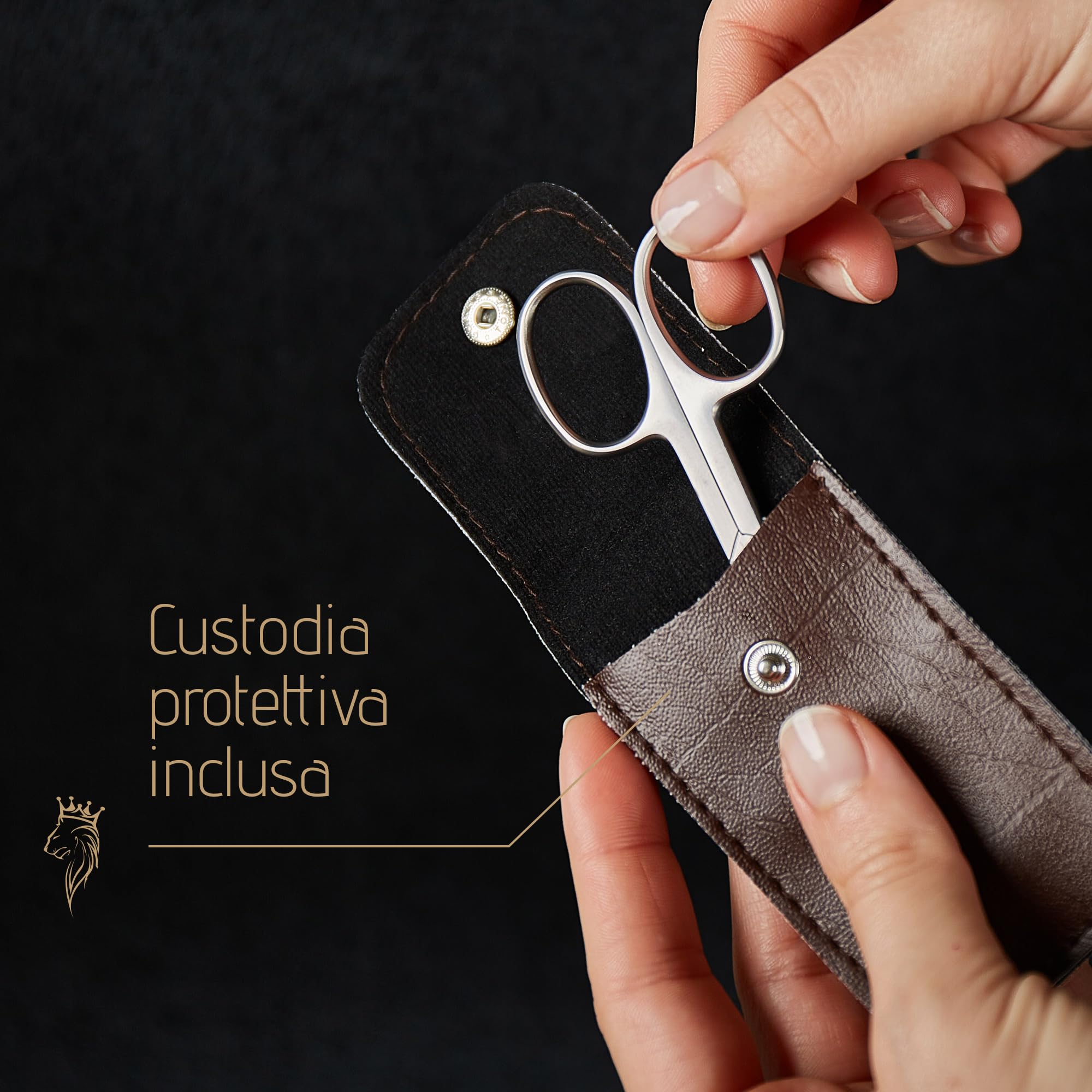 Forbici professionali per unghie in acciaio inox, incl. custodiaForbici per cuticole fini e extra affilate - Inossidabili - Piccole forbici per unghie, anche per mancini