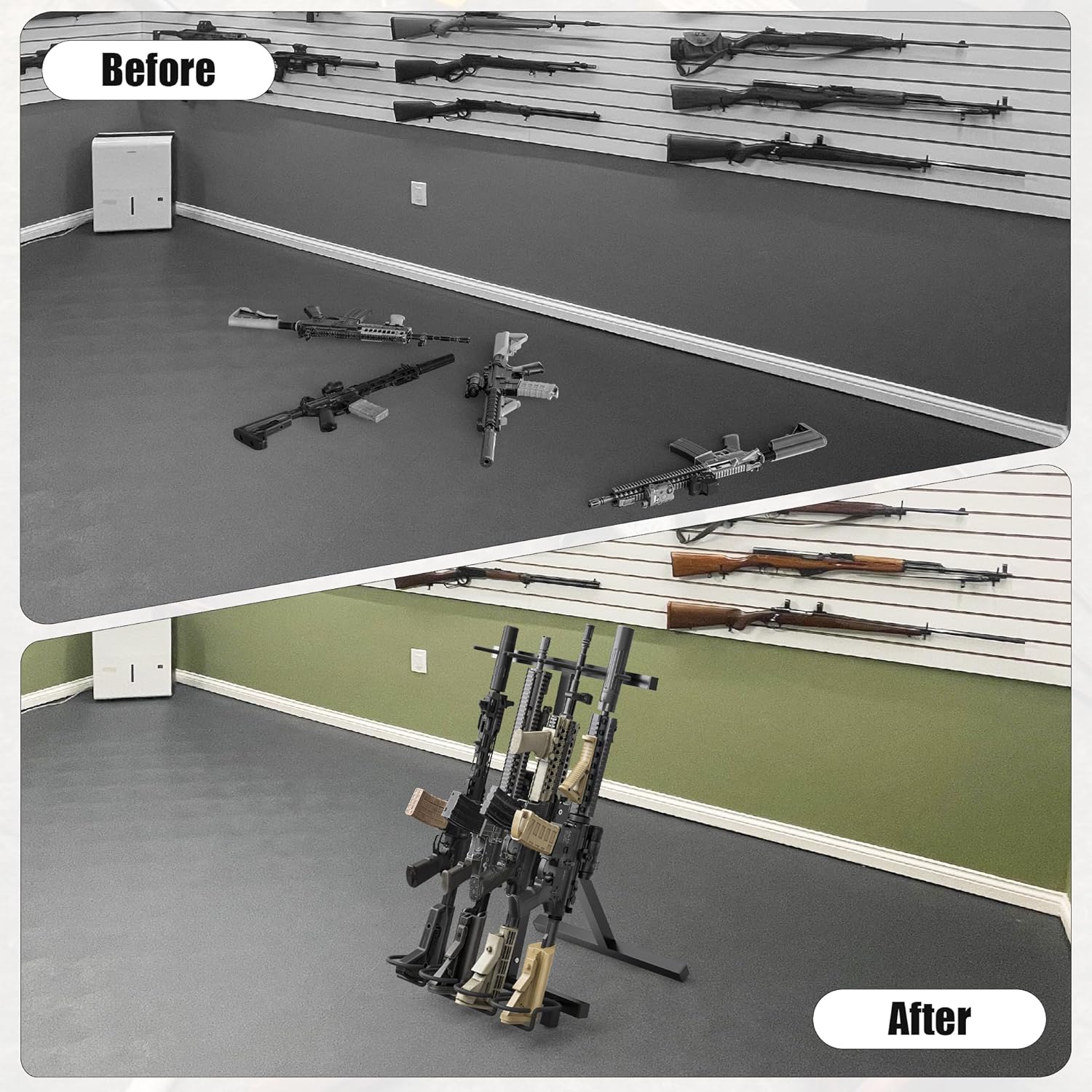 Gun Rack,Portable Rifle Rack Stand, Heavy Duty Steel Indoor Outdoor Gun Racks, Folding Gun Rack Stand for Shooting Hunting Range