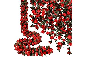 Glowing Red 100 ft Flower Garland
