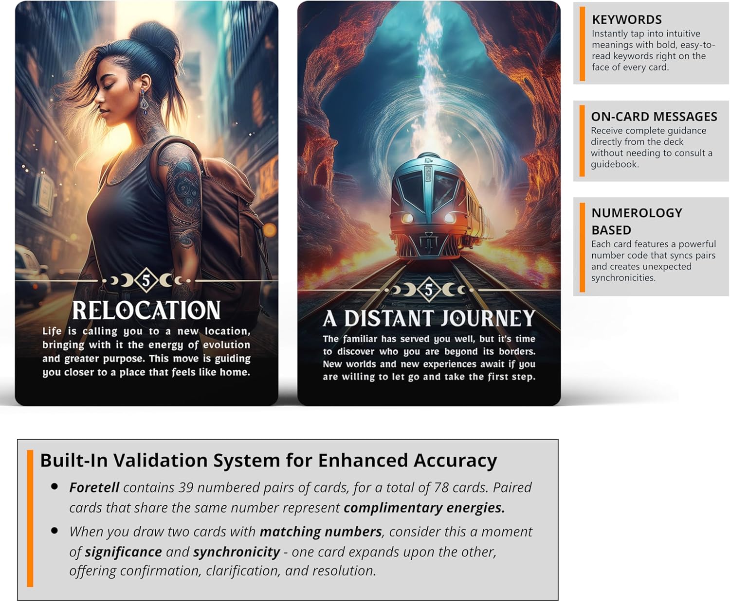 Foretell: The Energy Forecasting Oracle by River Aether - A Modern Tarot Alternative for Psychic Clarity - 78 Oracle Cards with Keywords and Meanings on Them for Beginners to Advanced Readers