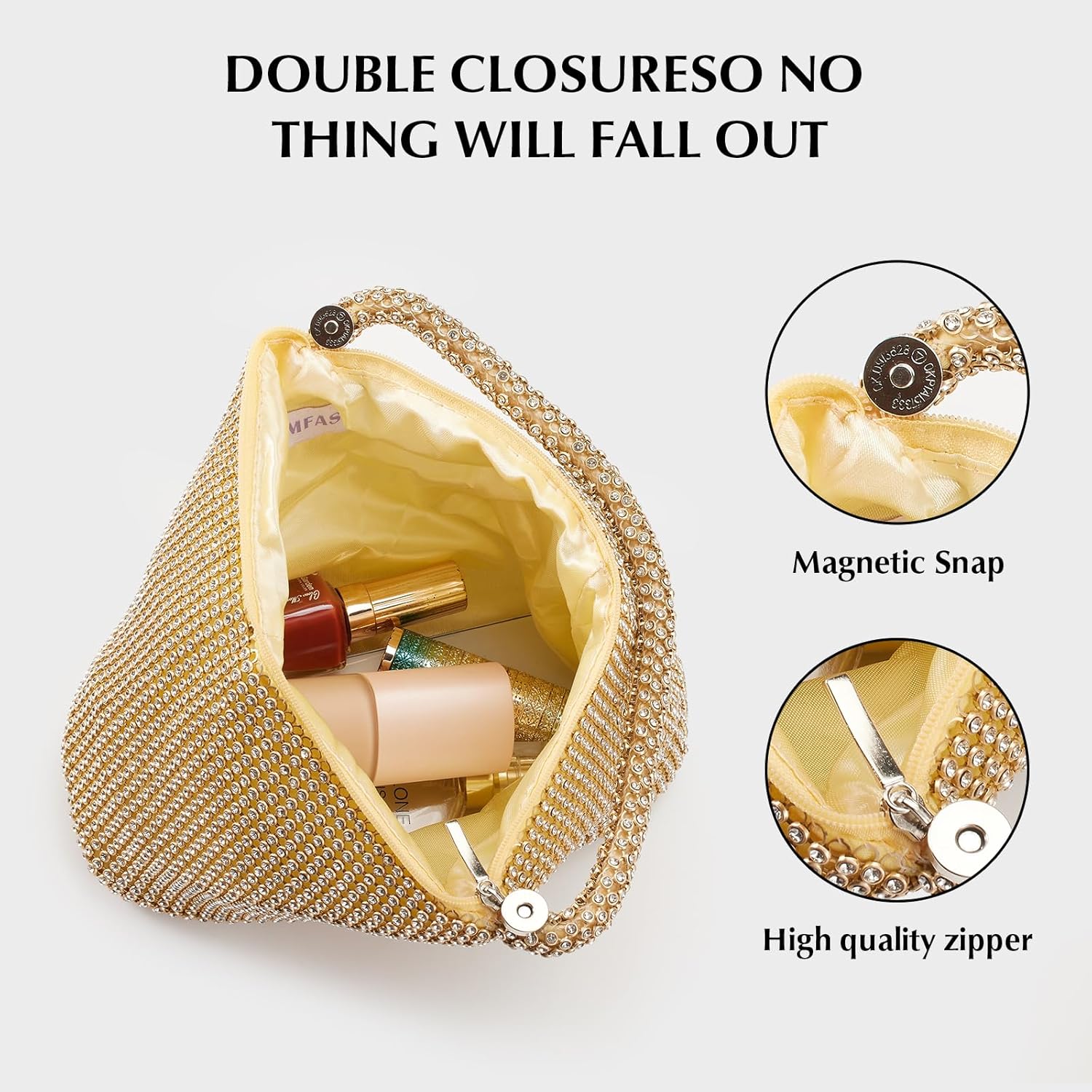 Rhinestone Clutch Purses Evening Handbags for Women's Vintage Elegant Triangle Purse for 1920s Party Wedding - Image 6