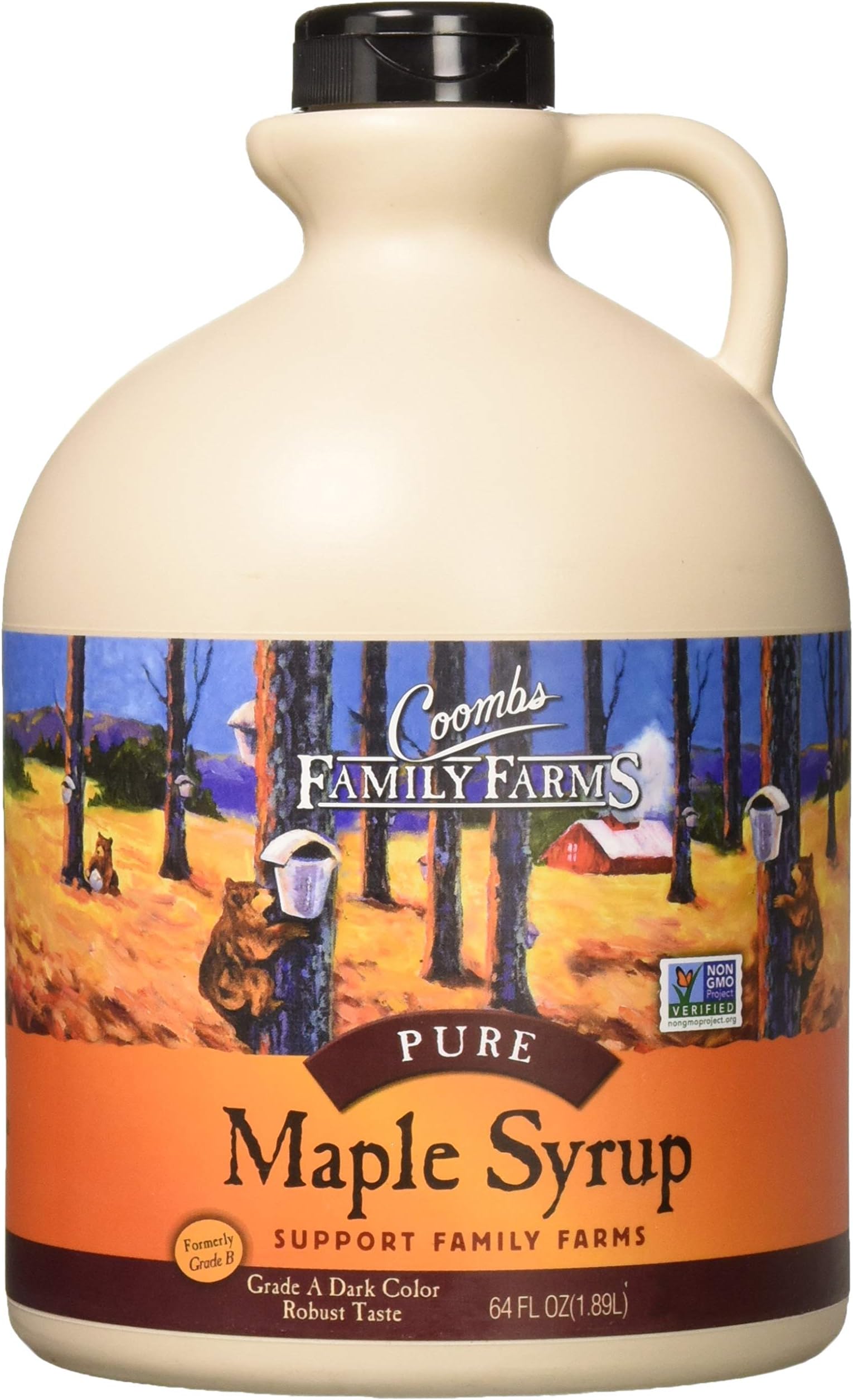 Coombs Maple Syrup, Grade A Dark Color Robust Taste 64 Fl Oz