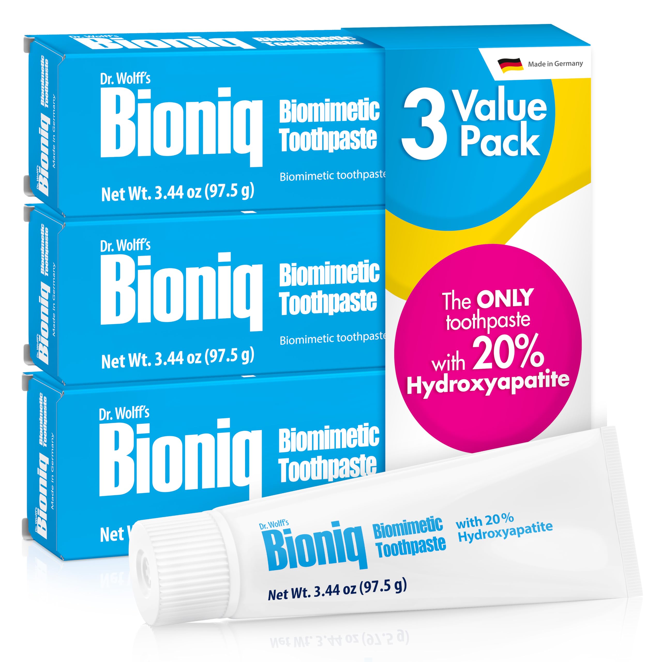 Bioniq Classic Fluoride Free Toothpaste with 20 Hydroxyapatite Clinically Tested for Sensitive Teeth Expert Enamel and Gum Care