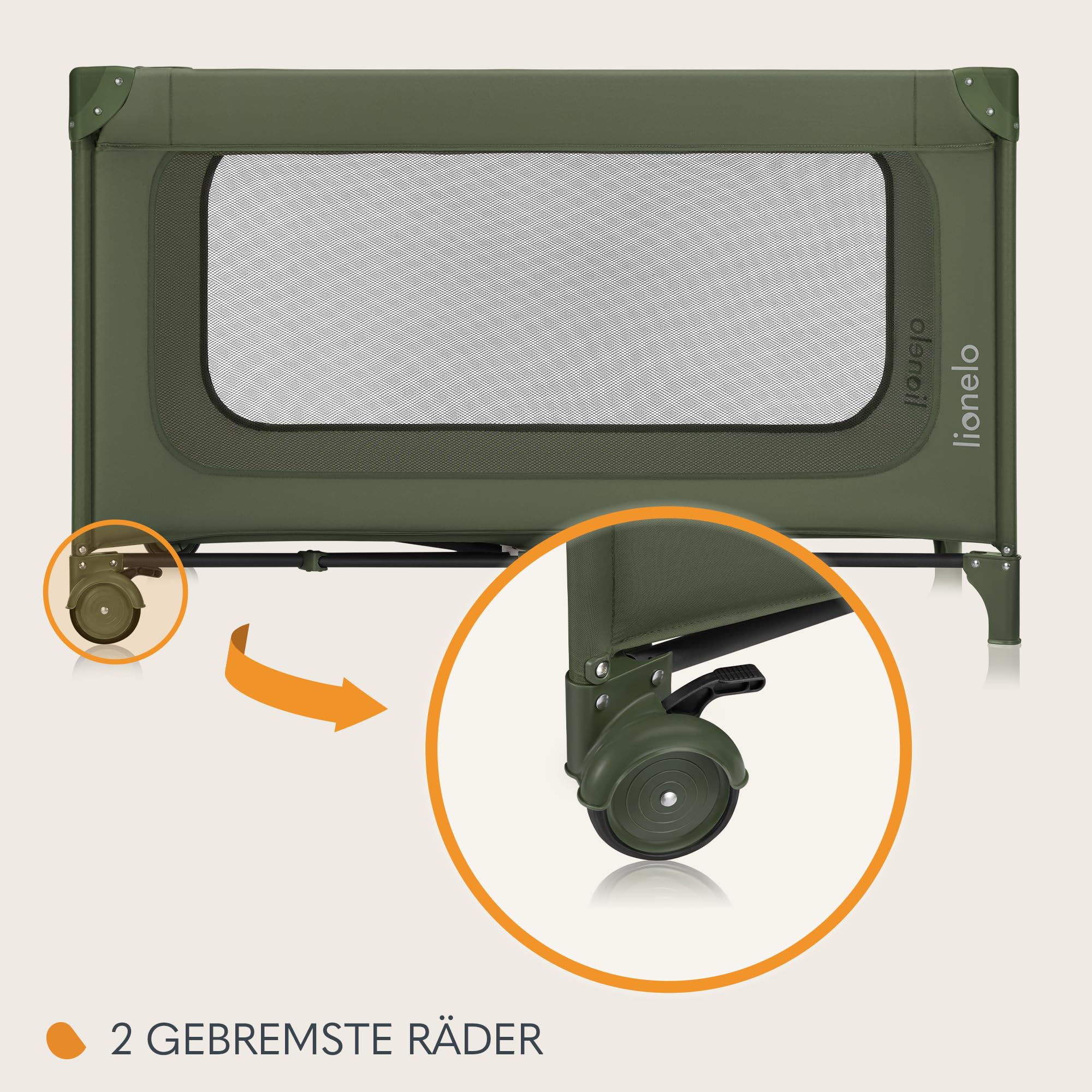 Lionelo Jasmin Easy Fold Reisebett für Kinder bis zu 15 kg