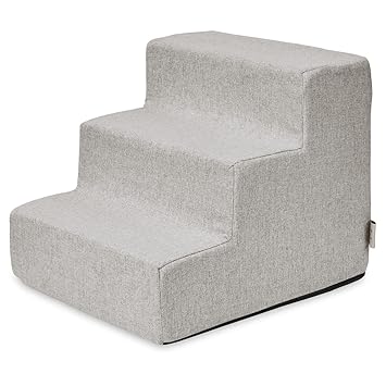 Best Pet Supplies Pet Steps and Stairs with CertiPUR-US Certified Foam for Dogs and Cats - Sand, 3-Step (H: 13.5