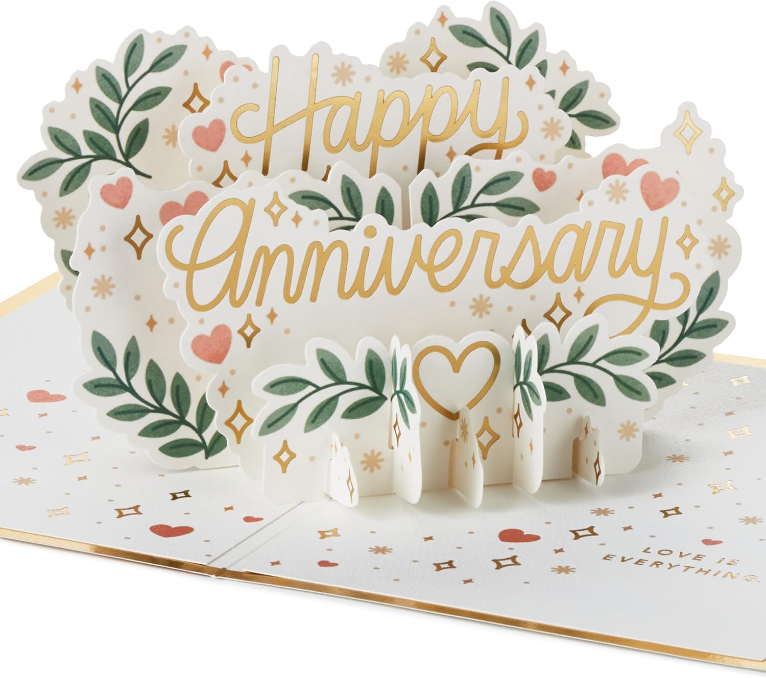 Hallmark Paper Wonder Anniversary Card - 3D Pop-Up Gold Design