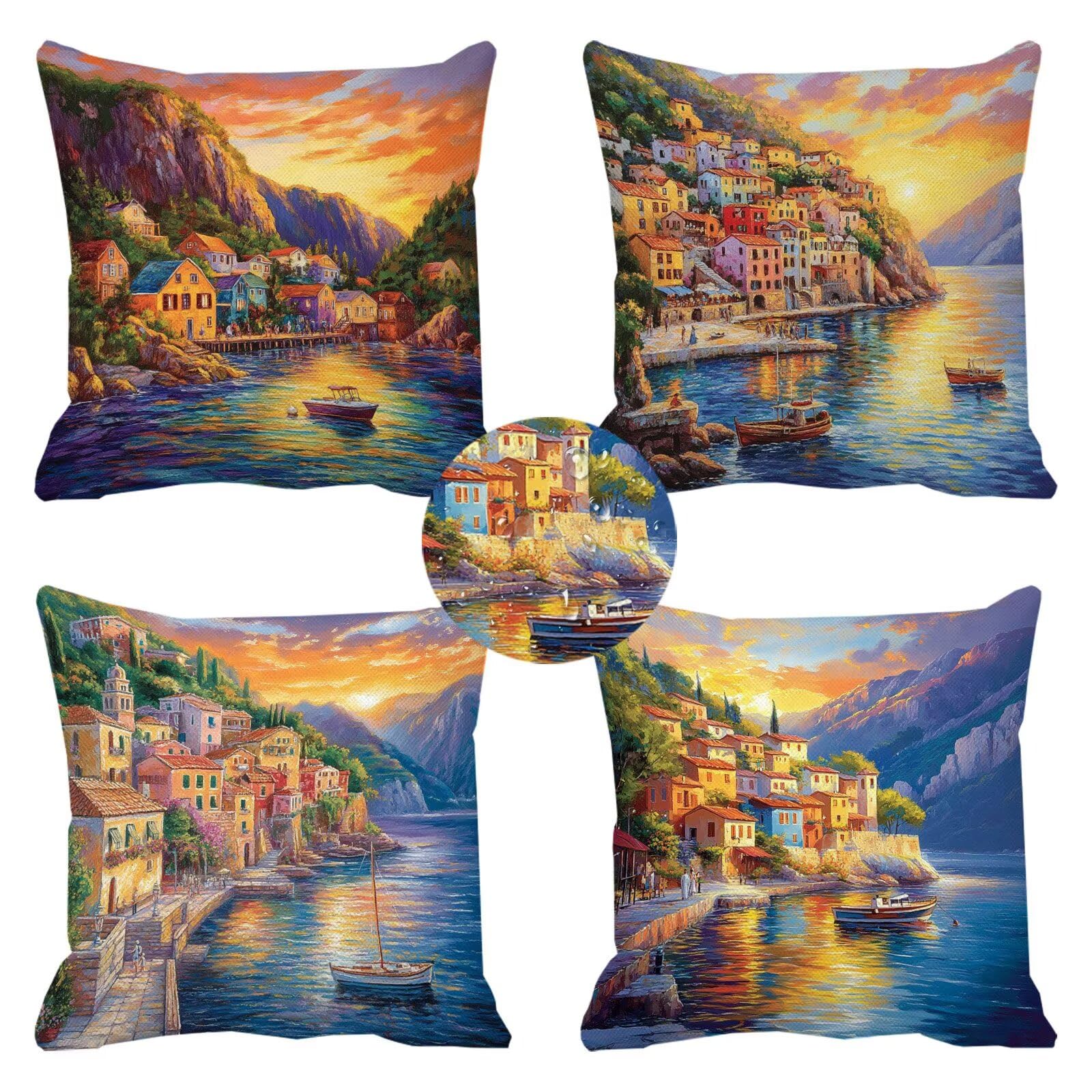 Housse de coussin extérieur imperméable k-346 en lin lavable et résistant aux UV 50x50