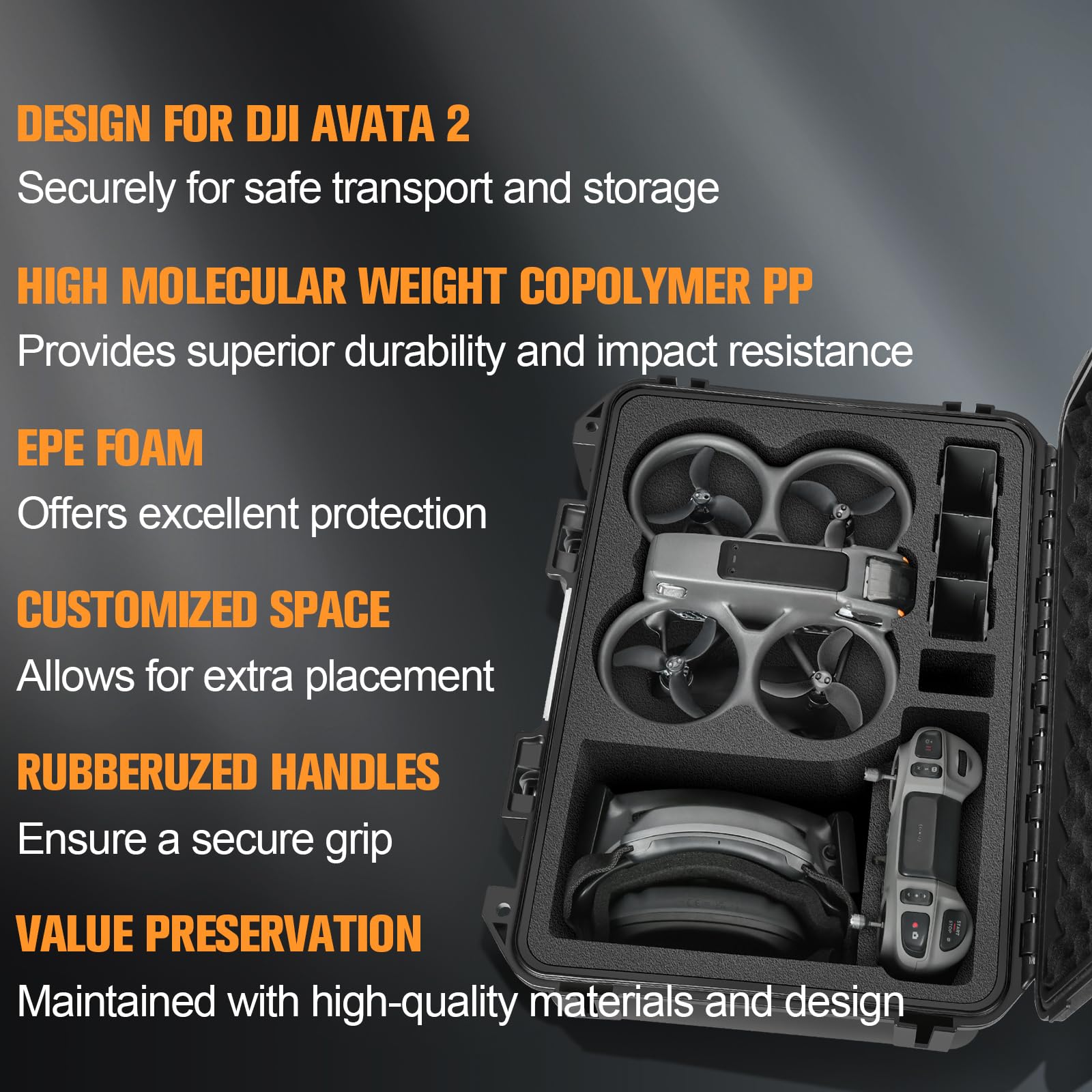 Amazon.co.jp: DJI Avata 2 ドローンコンボ用ケース - 防水ハード
